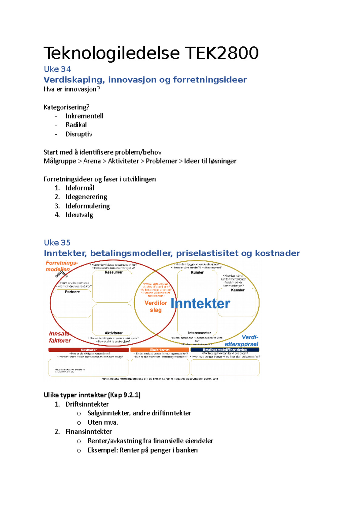 Teknologiledelse TEK2800 - Teknologiledelse TEK Uke 34 Verdiskaping ...