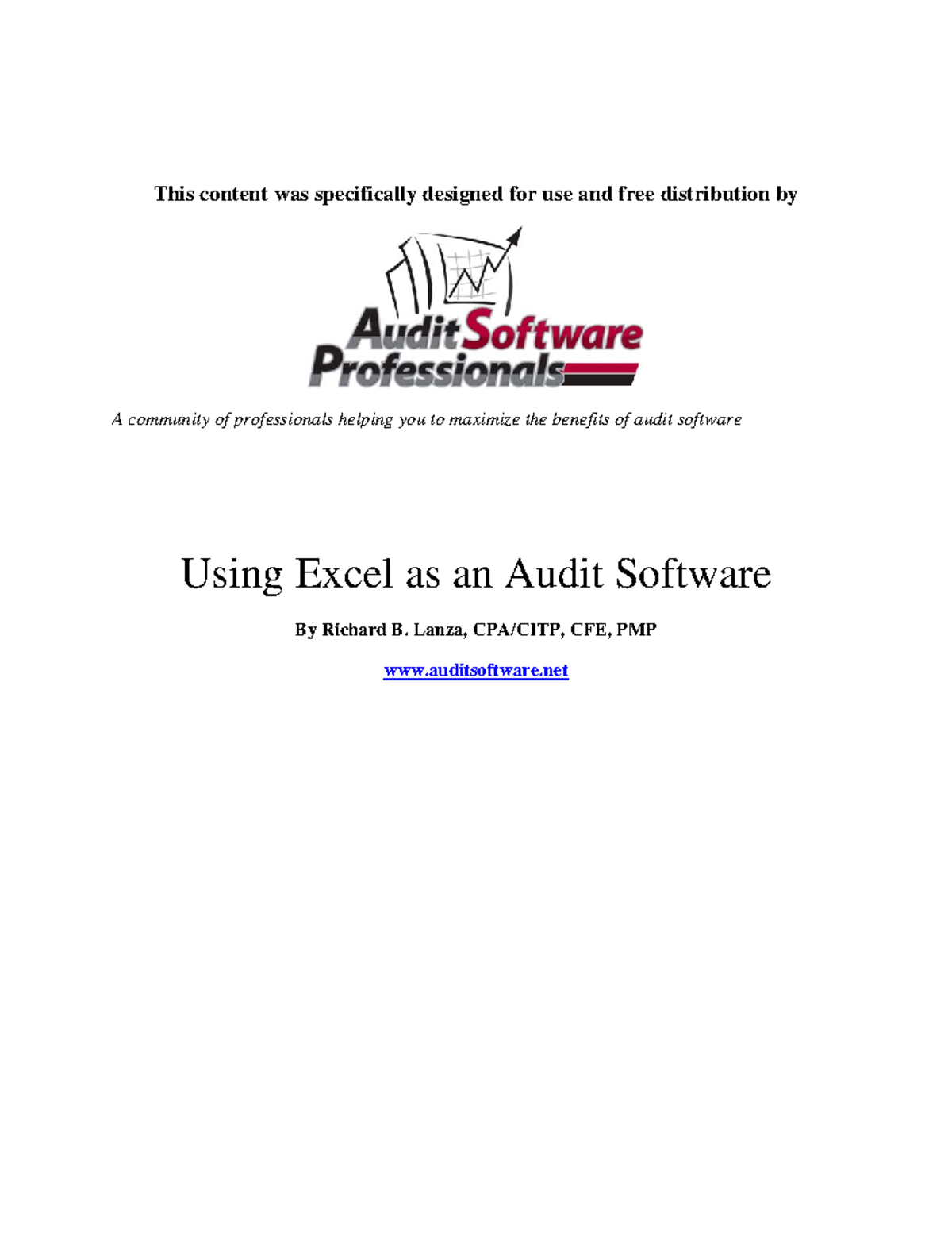 Excel-audit-software - This content was specifically designed for use ...