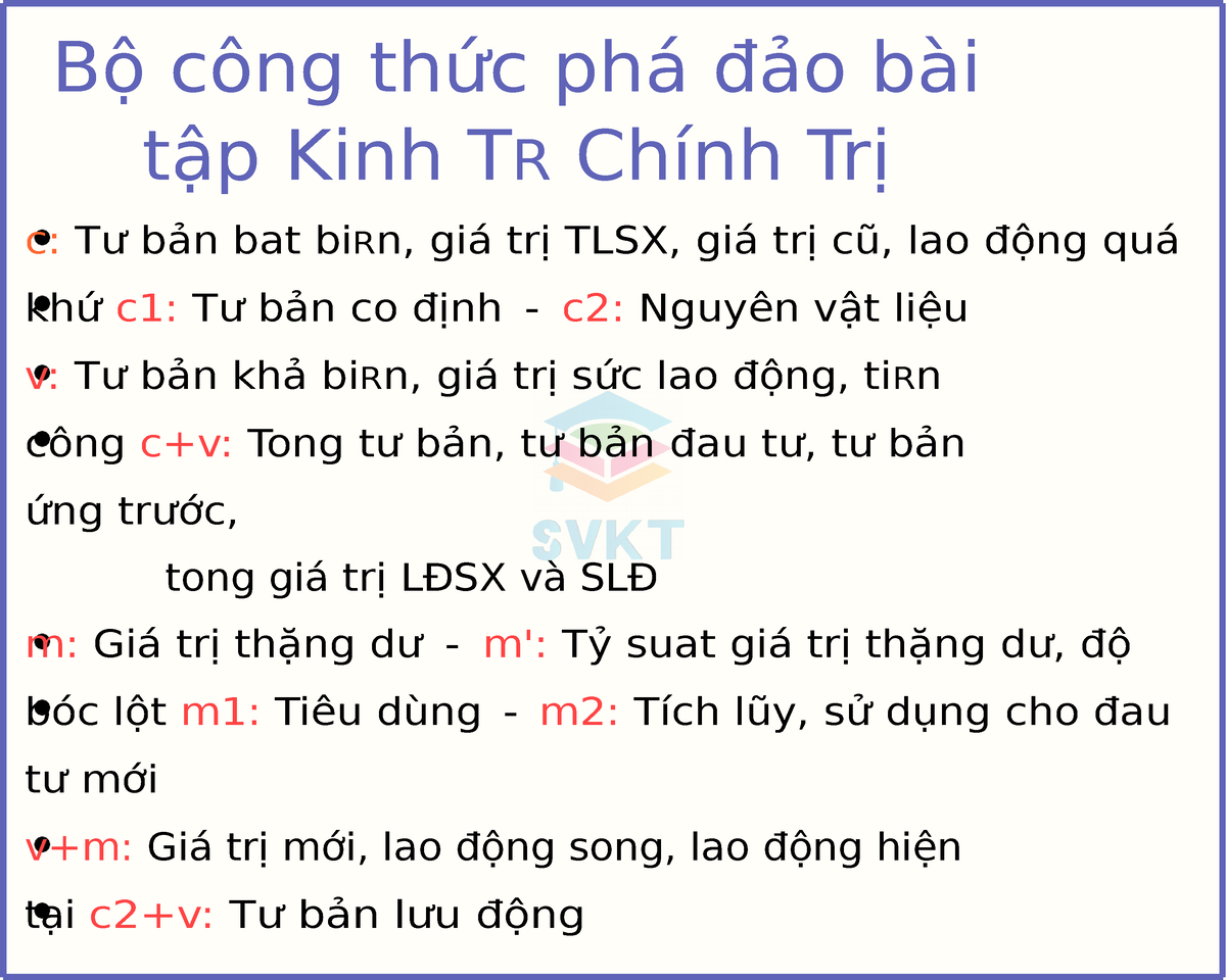 Công Thức Kinh Tế Chính Trị - Bộ Công Thức Phá đảo Bài Tập Kinh TR ...