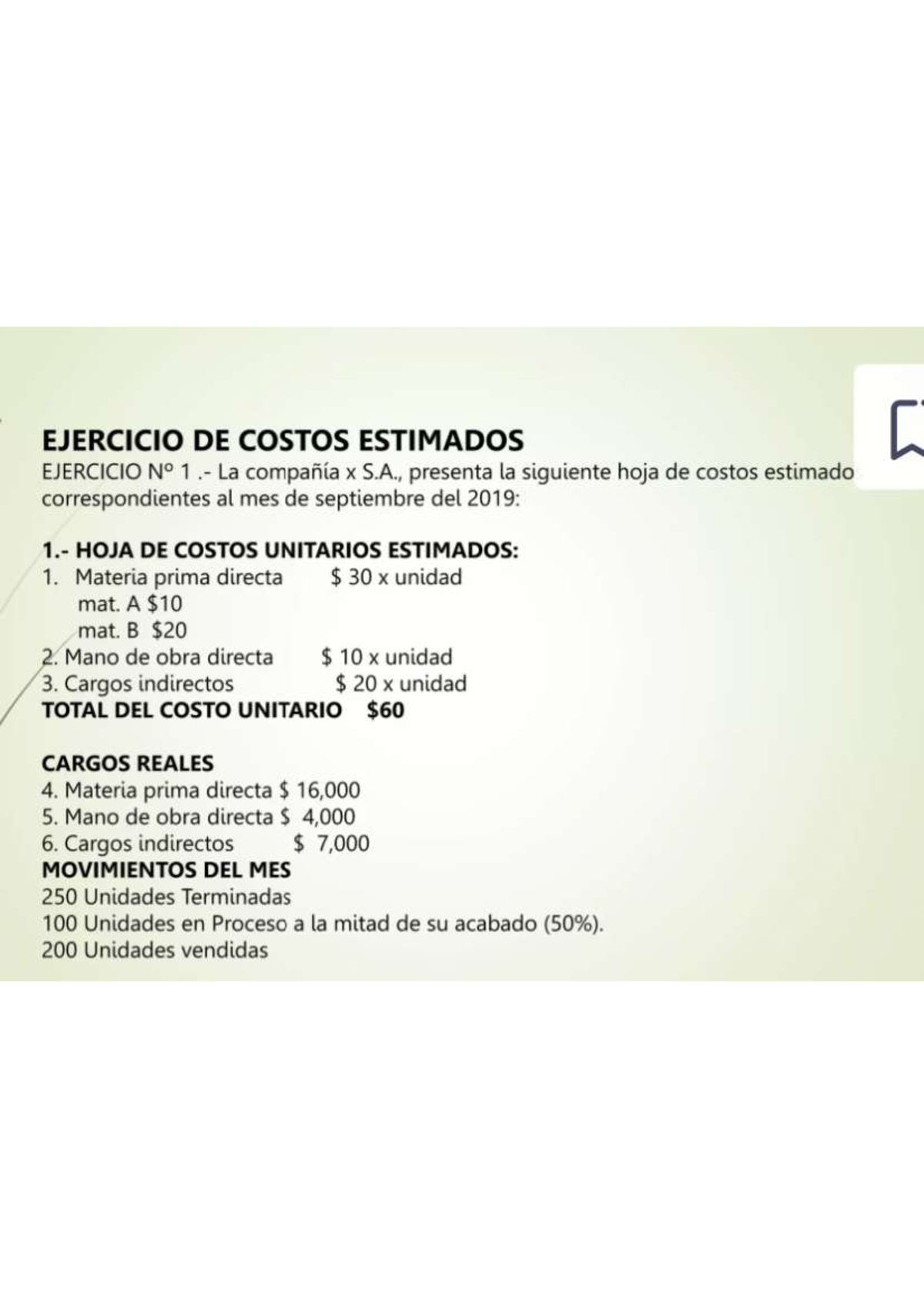 Costo estimado ejemplo - EJERCICIO DE COSTOS ESTIMADOS EJERCICIO 1 . La ...