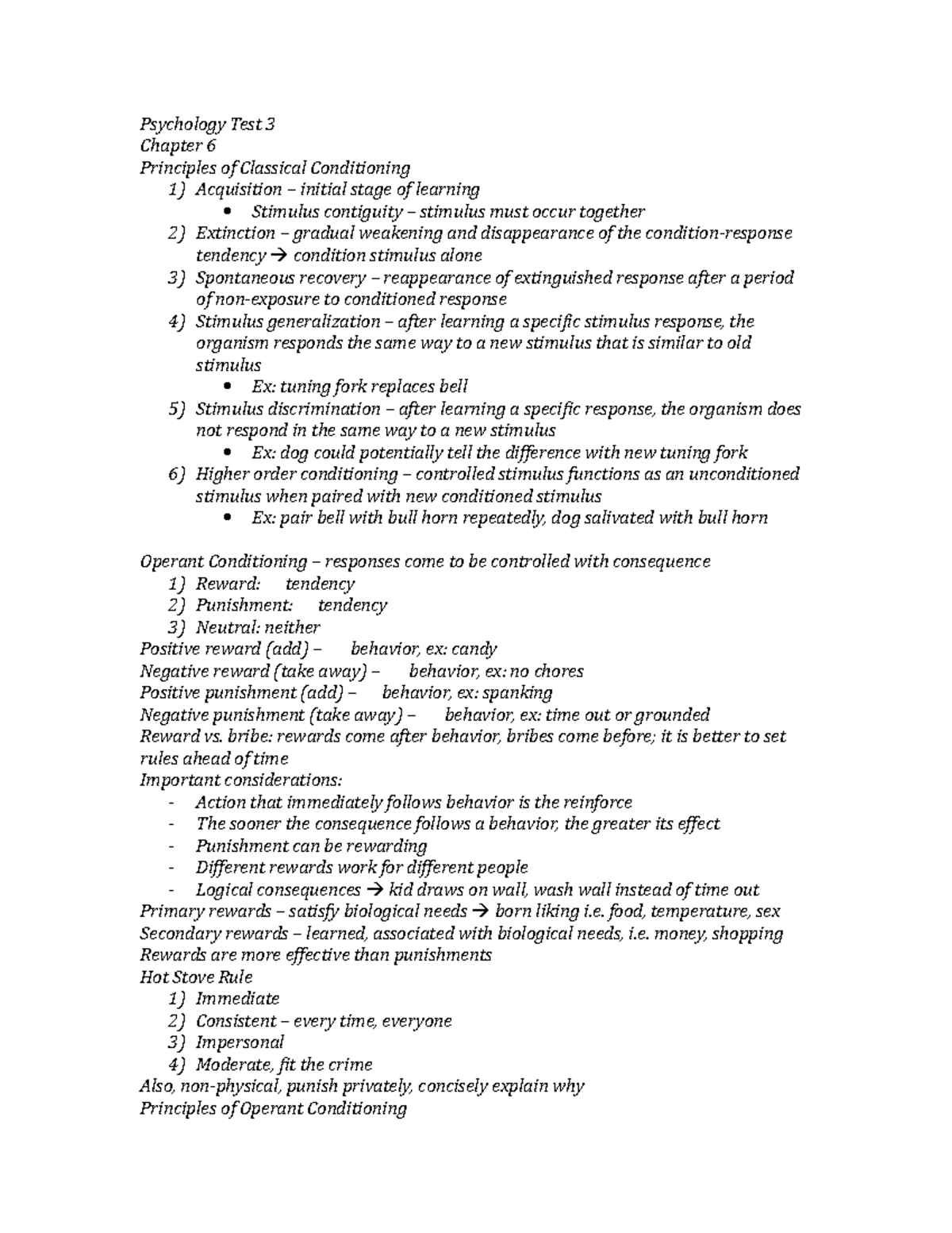 Psychology Test 3 study guide - Intro To Psychology - StuDocu