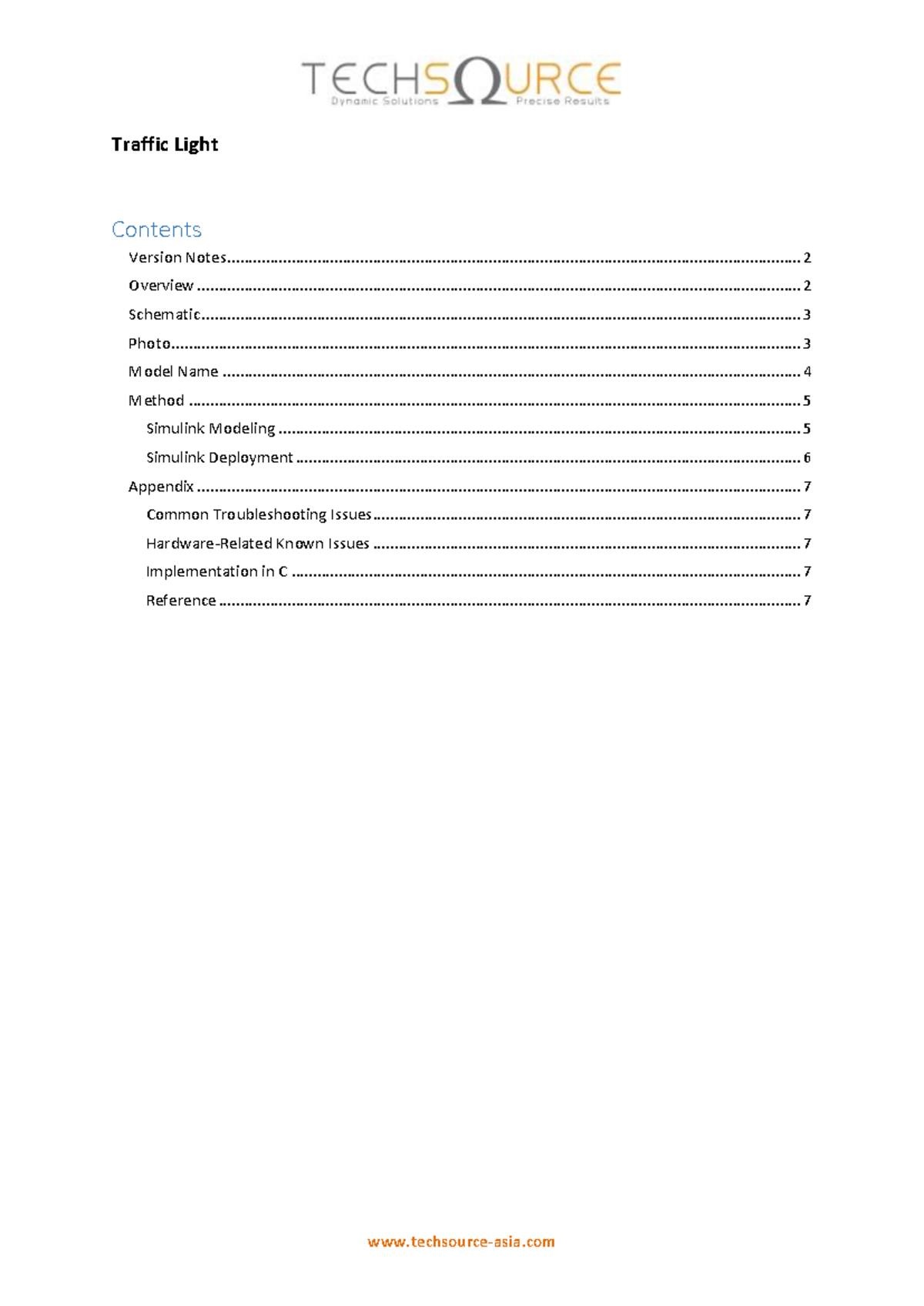 Doc Traffic Light - Traffic Light Version Notes Contents Overview ...