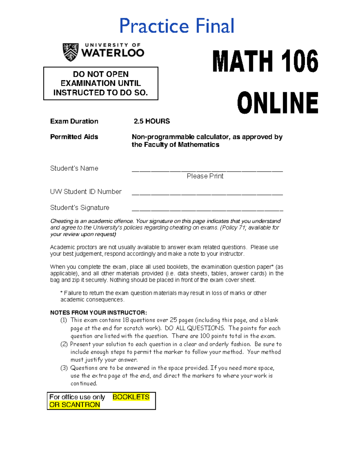 Final exam 17 December 2017, questions and answers - Practice Final DO ...