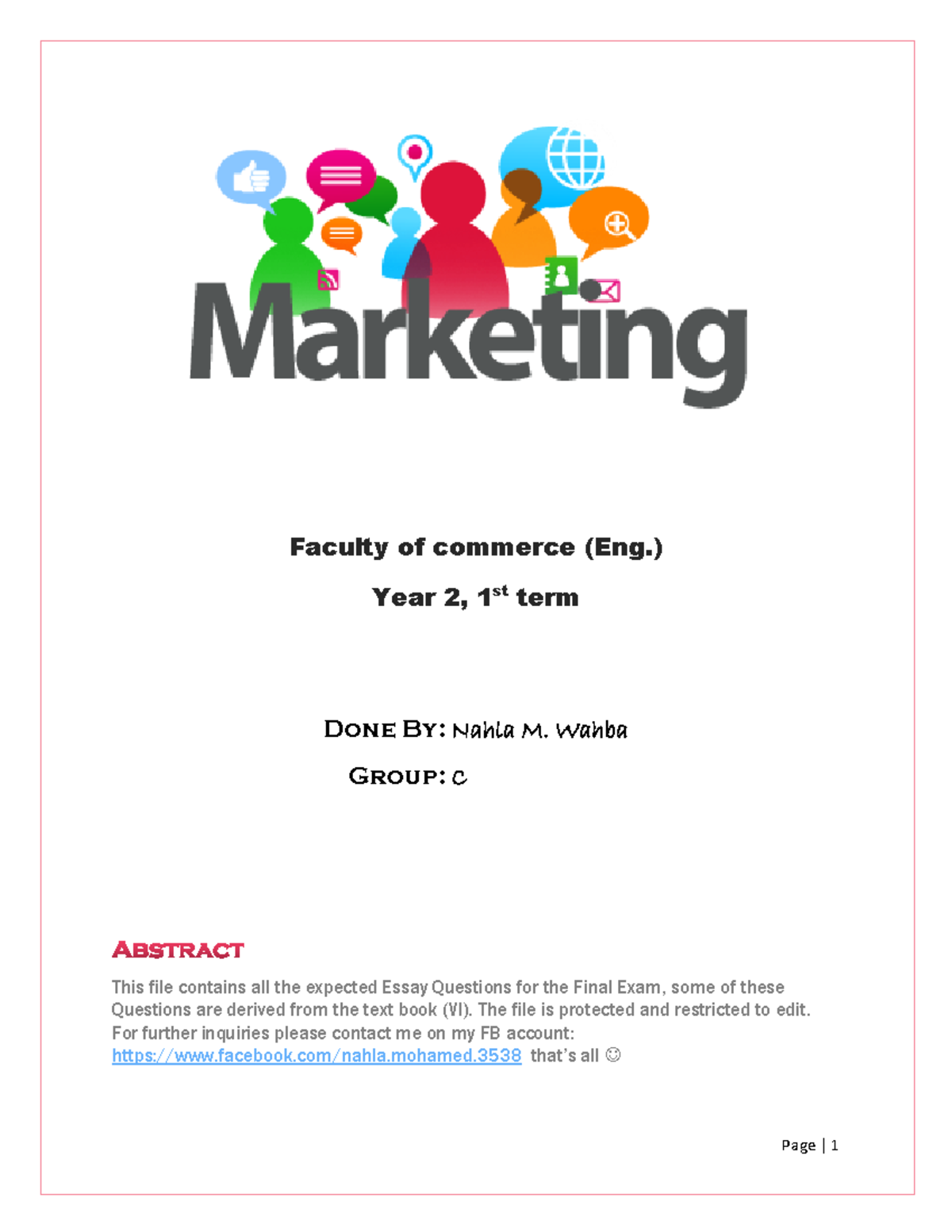 Principles Of Marketing Test Bank Final - Faculty Of Commerce (Eng ...