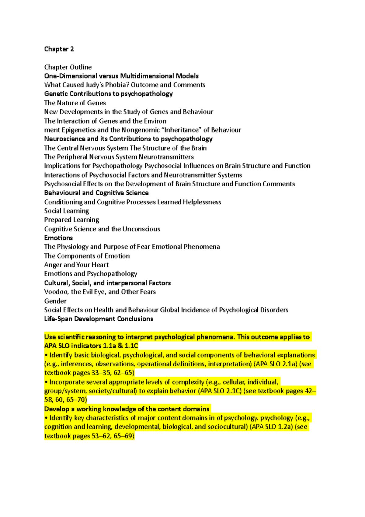 Chapter 2 Notes - Chapter 2 Chapter Outline One-Dimensional versus ...