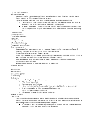 Exam 1 nclex exit - notes for exam - Test is going to ha`ve a lot of ...