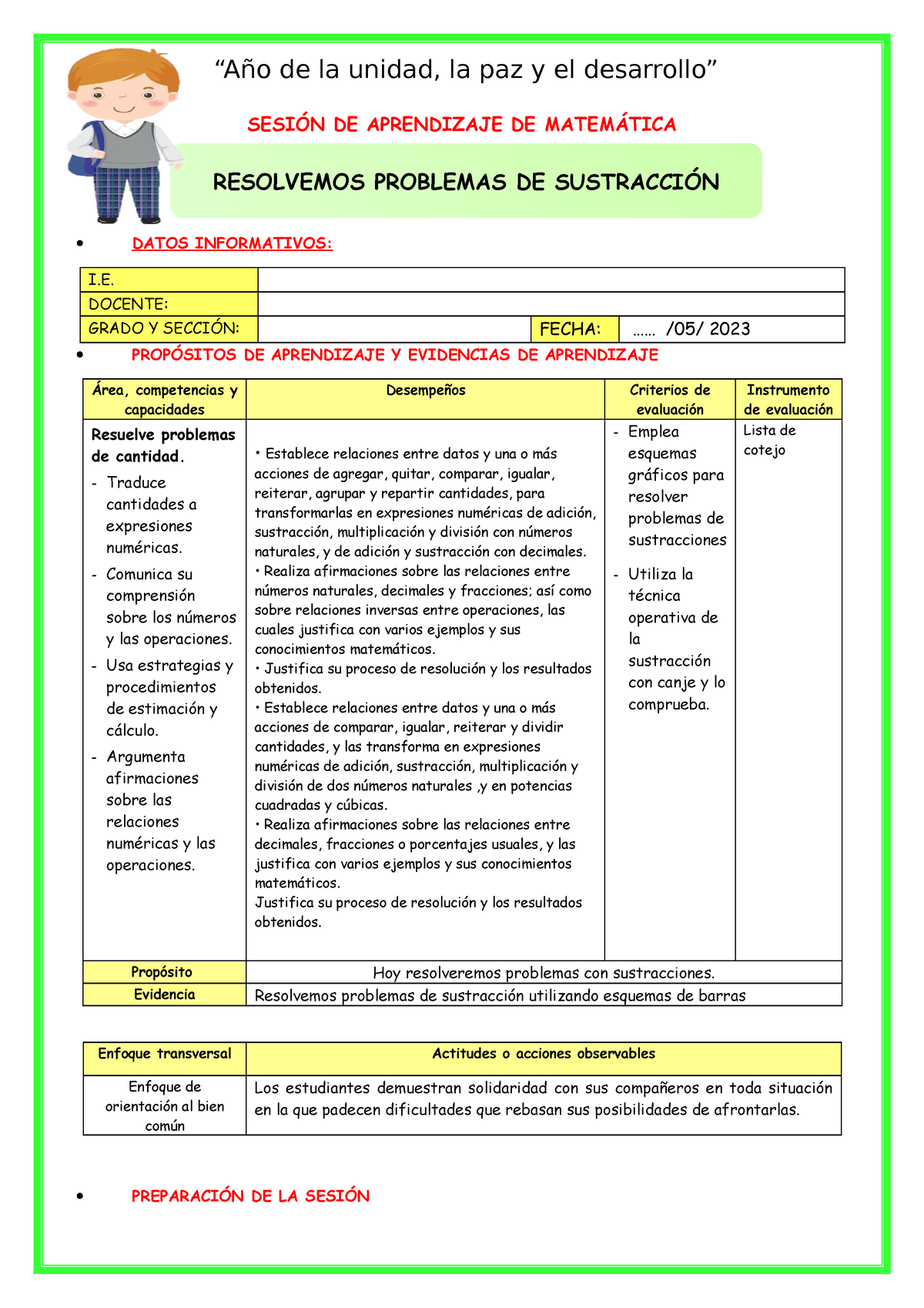 SES- Miérc-MAT- Resolvemos Problemas DE Sustracción - SESIÓN DE ...