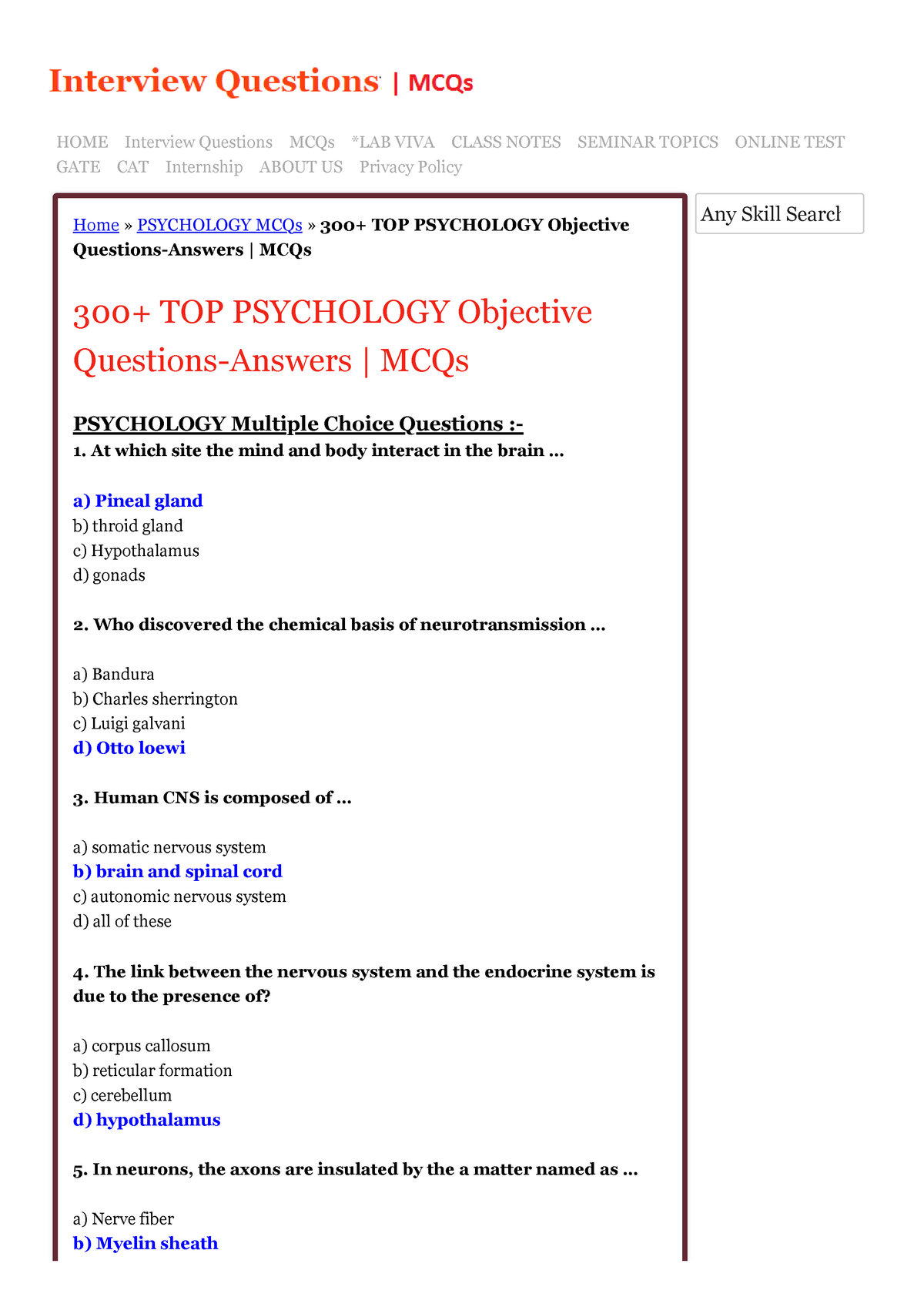 research methods in psychology mcqs with answers