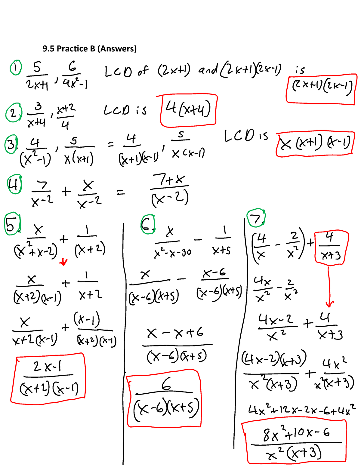 9.5 Practice B Complete Solutions - 9 Practice B (Answers) - Studocu