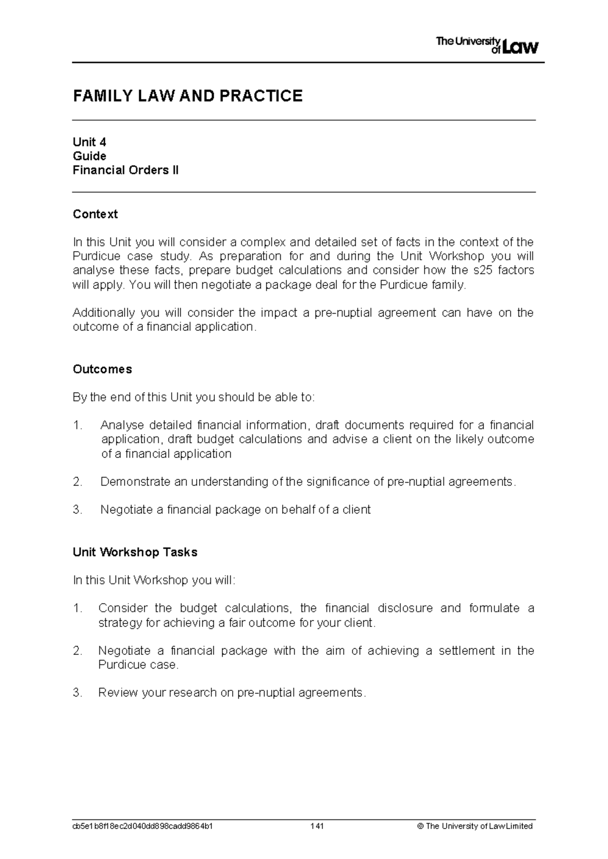2324 fam ws04 ce01 guide - FAMILY LAW AND PRACTICE Unit 4 Guide ...