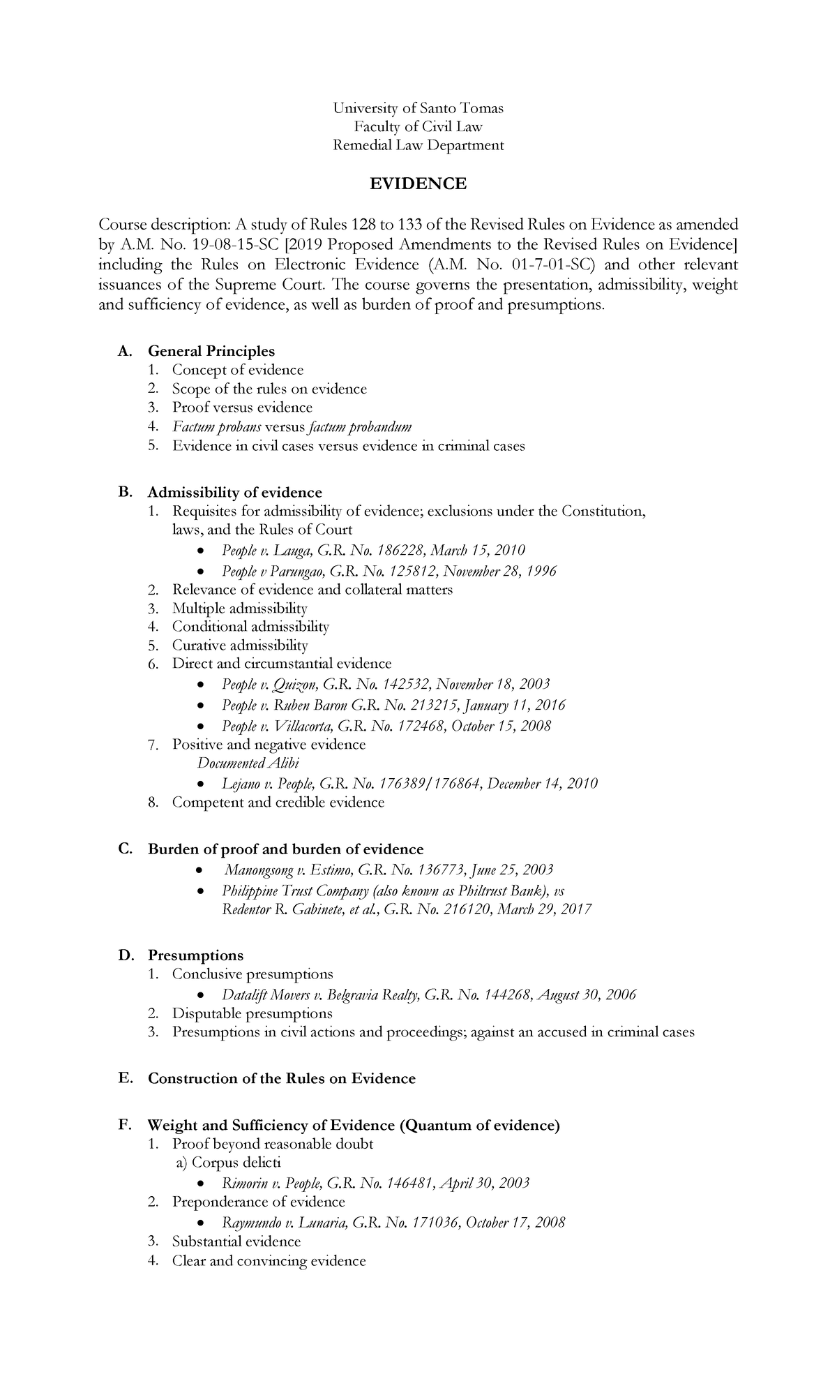 Evidence-Syllabus - Evidence-SyllabusEvidence-SyllabusEvidence ...