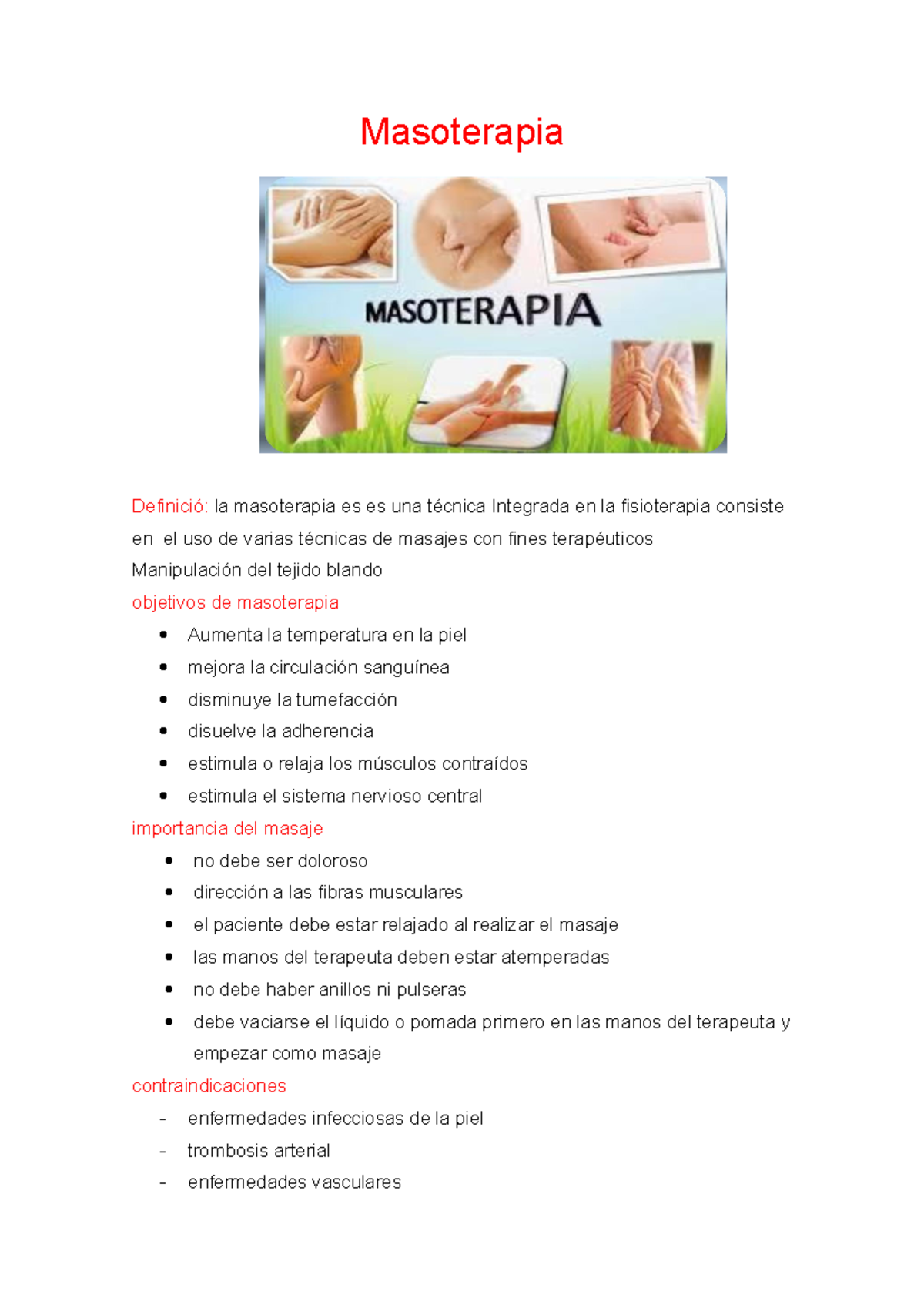 Contraindicaciones de best sale la masoterapia