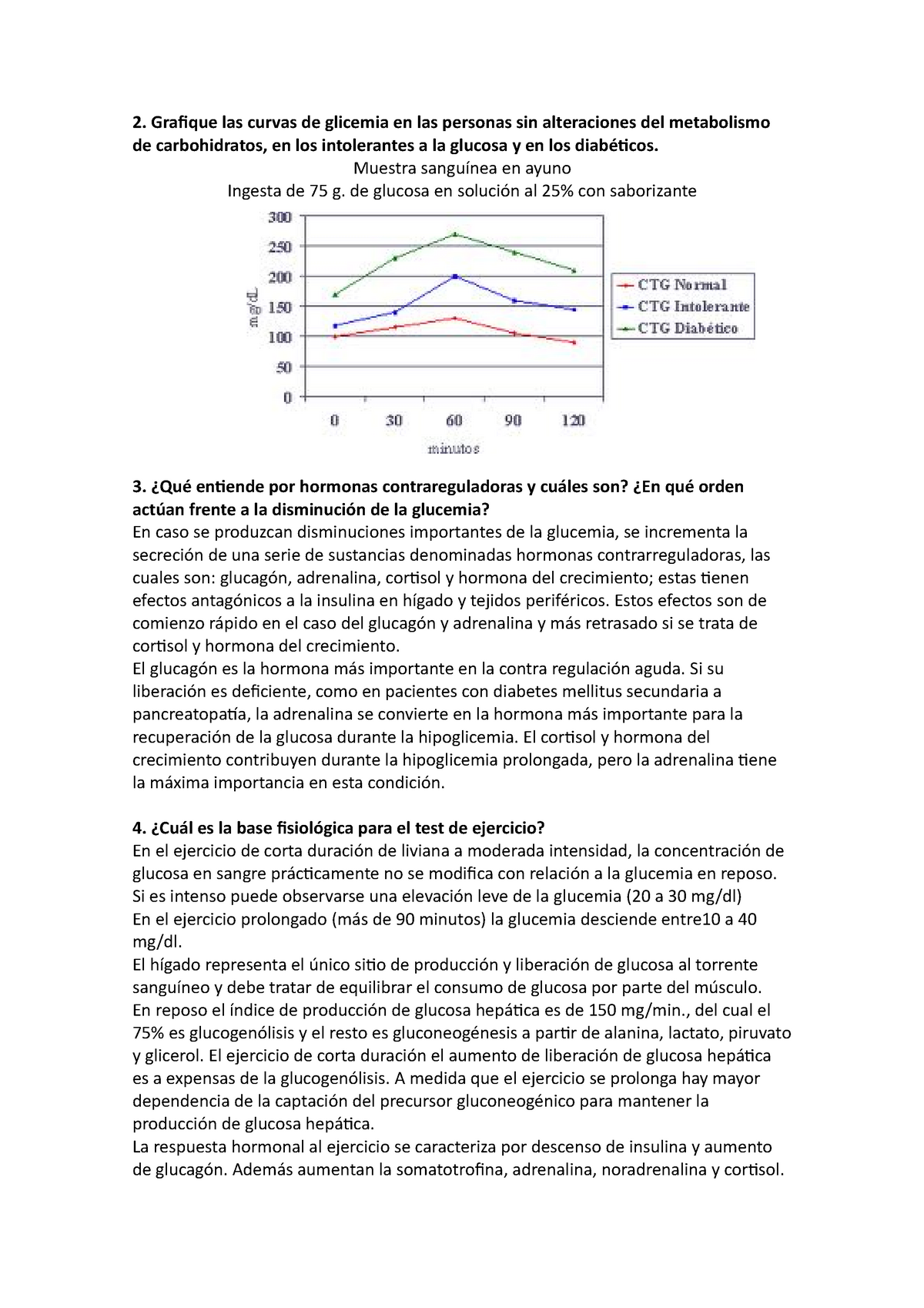 Práctica Fisiología Endocrina Metabolismo Glucosa 1 2 Grafique Las Curvas De Glicemia En Las 6493