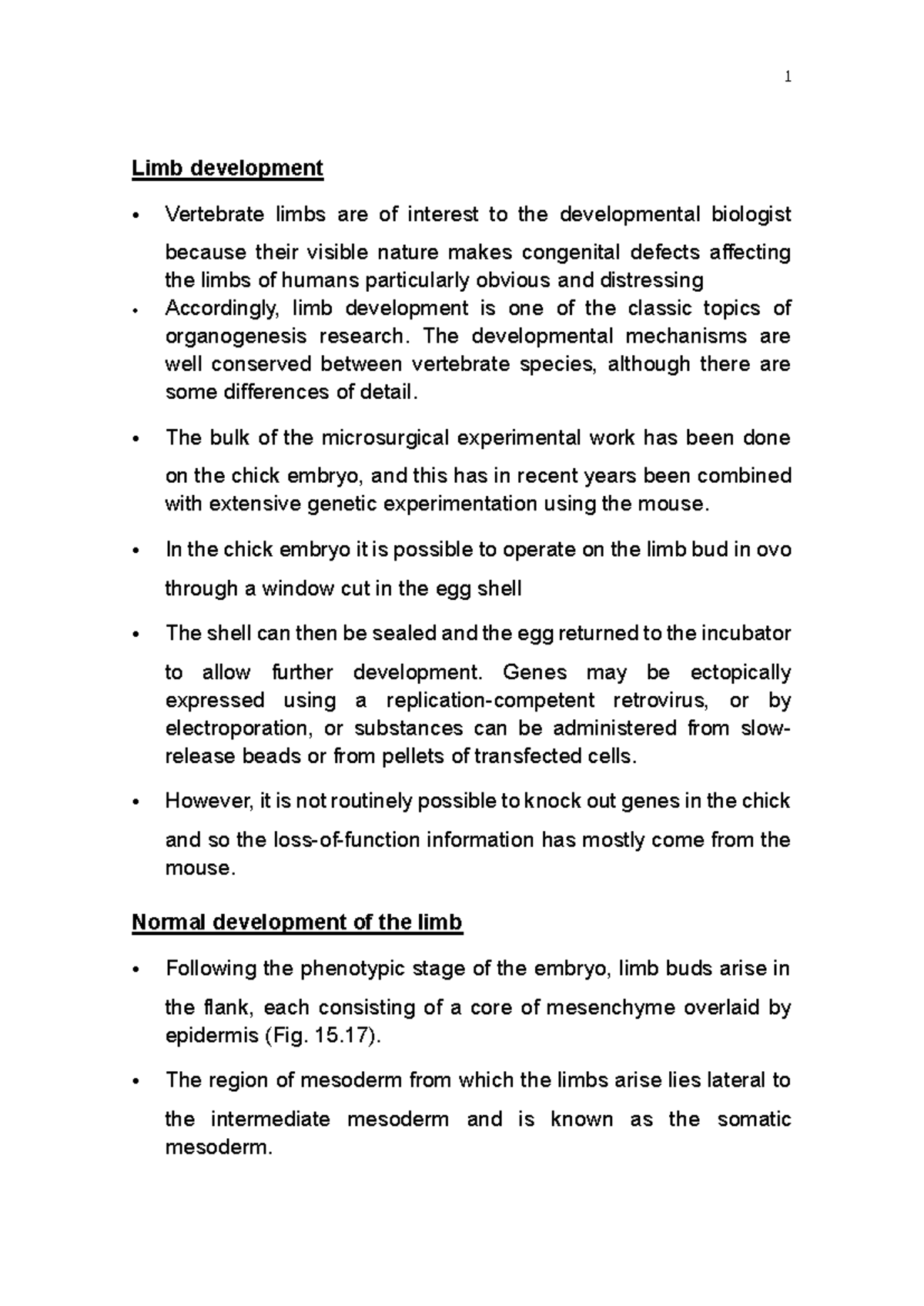 Development of mesodermal organ (3) (2023-11-06) - Limb development ...
