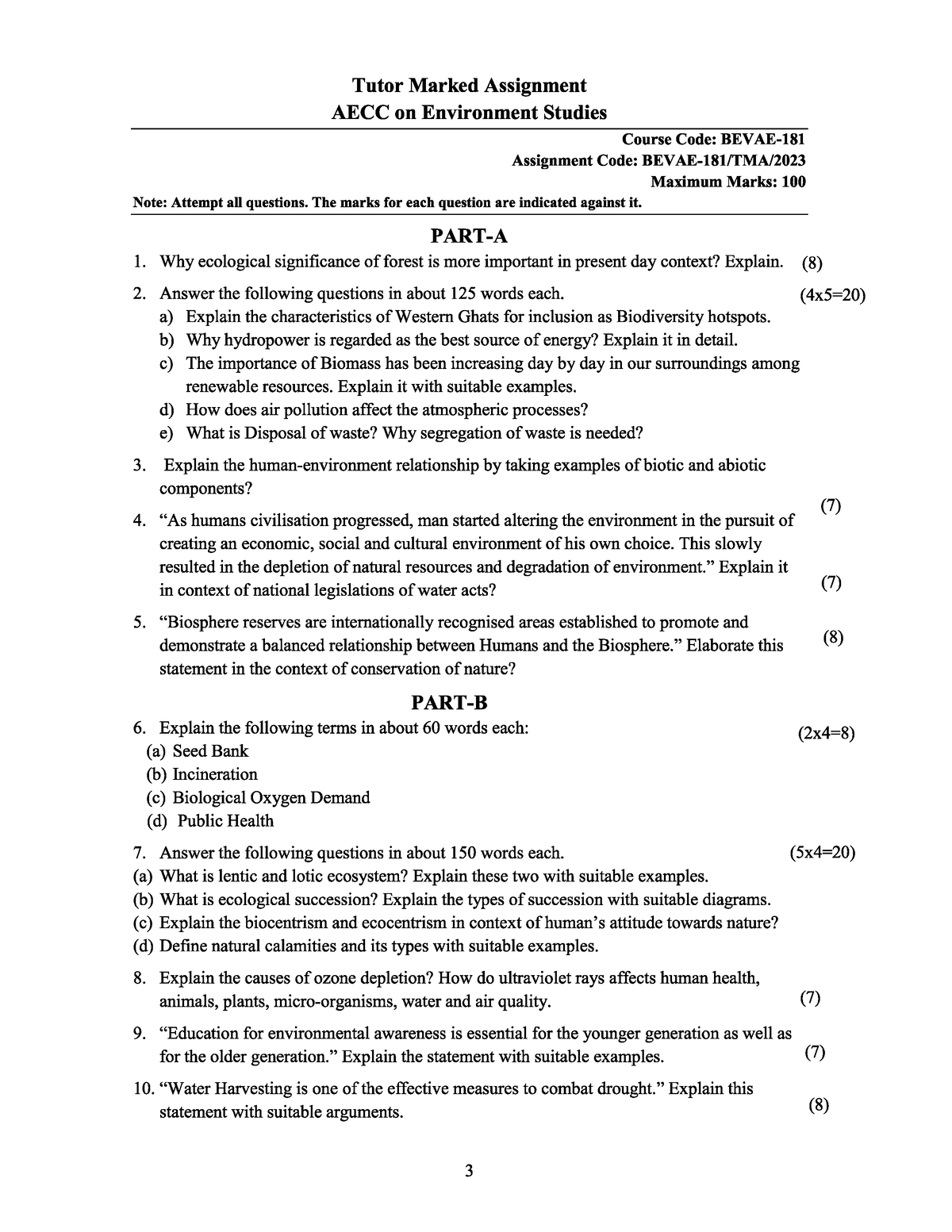 EVS - It's Lecture Notes - Environmental Sciences - Studocu