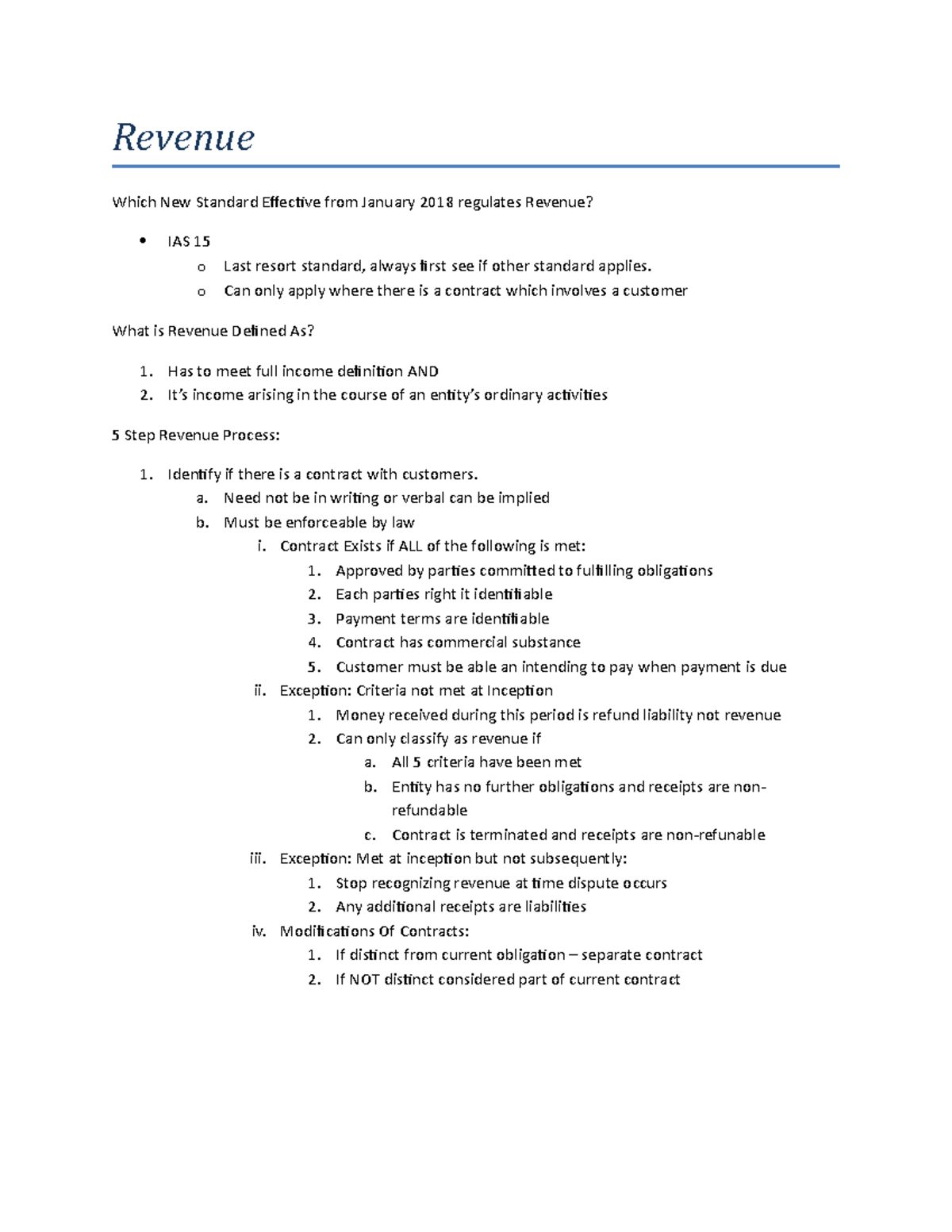 Revenue summary of chapter 18 revenue which new standard effective