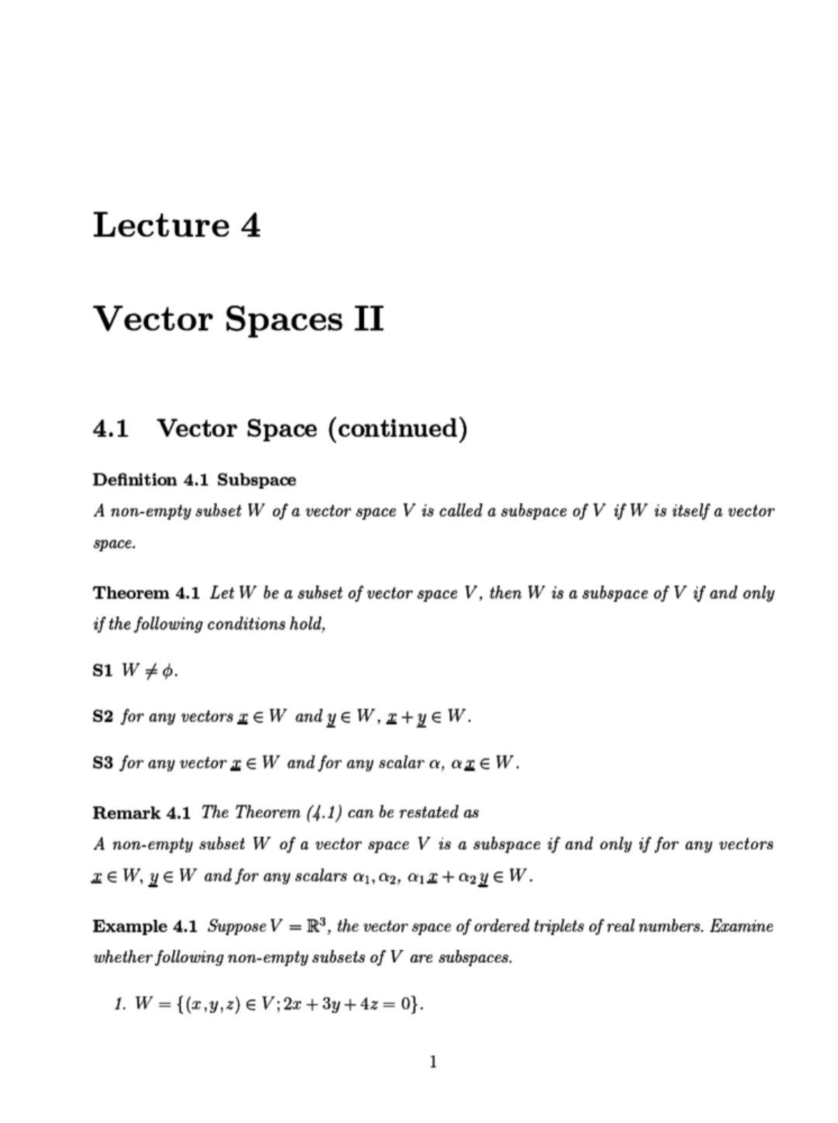 Lecture Notes Vector Spaces - MAT 1033 - Studocu