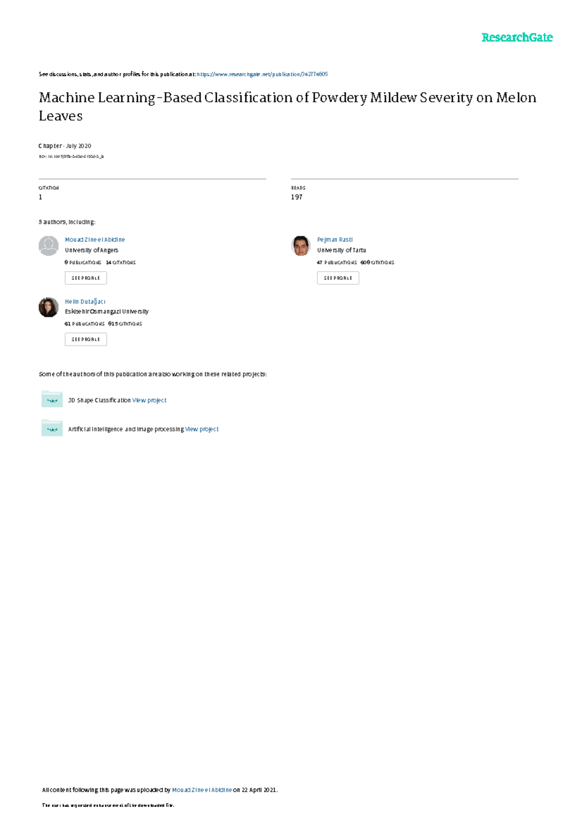 Machine Learning-Based Classific - See discussions, stats, and author ...
