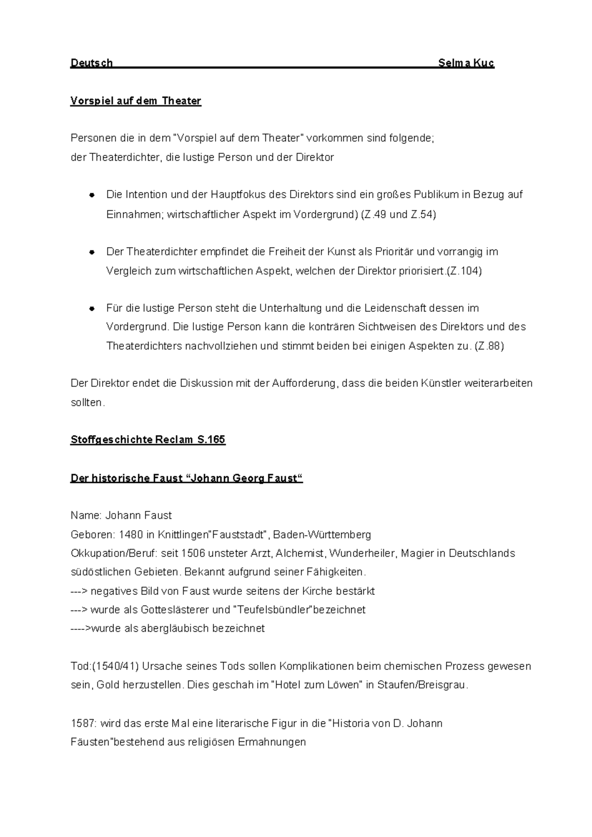 Faust Vorspiel Auf Dem Theater Analyse Prolog,Faust (Goethe) - Deutsch Selma Kuc Vorspiel auf dem Theater