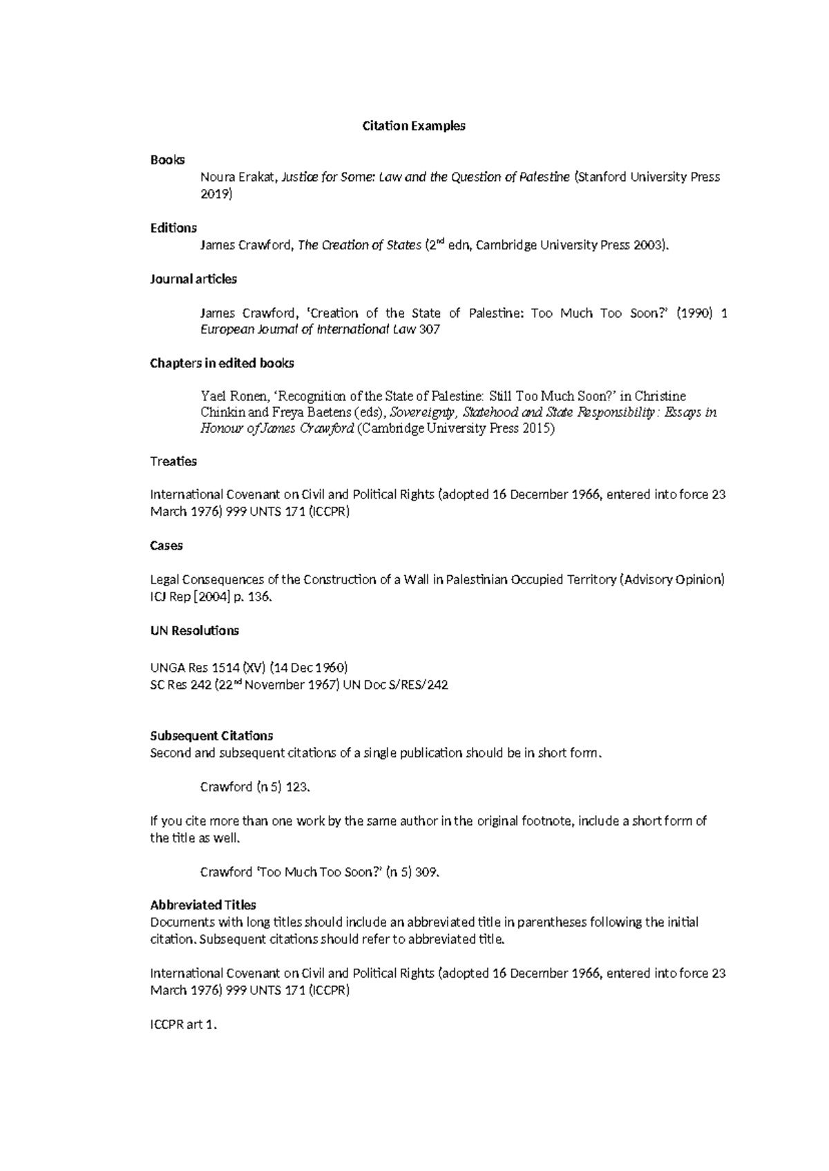 AS1Citationexamples 2 - Citation Examples Books Noura Erakat, Justice ...