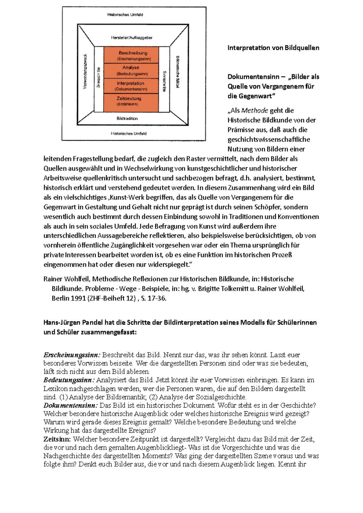 Arbeitsauftrag Interpretation Von Bildquellen - Interpretation Von ...