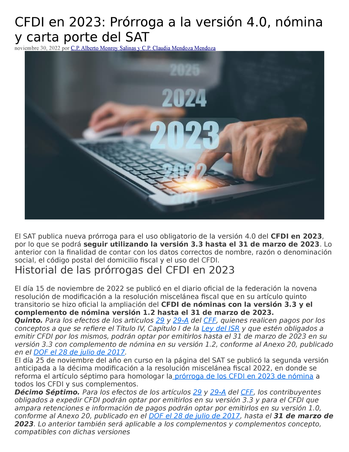 Cfdi En 2023 Maestria Cfdi En 2023 Prórroga A La Versión 4 Nómina Y Carta Porte Del Sat 9541