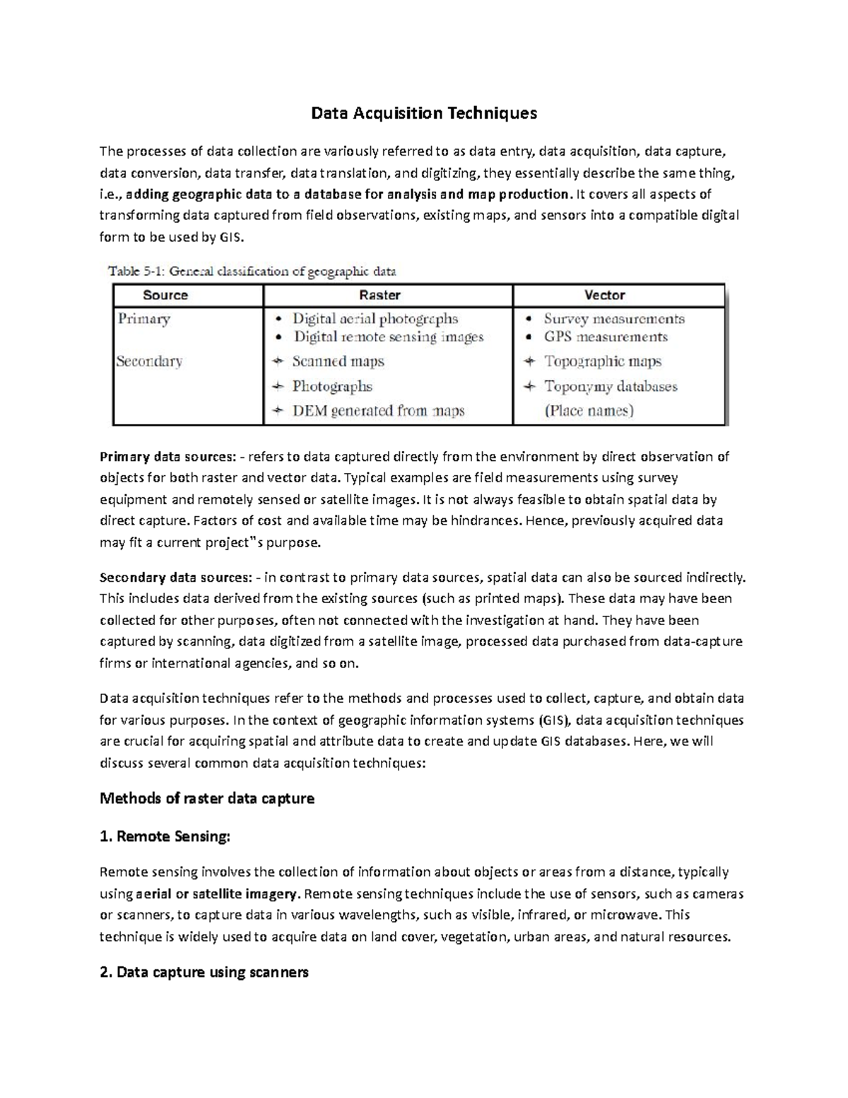 3 Data acquisition techniques Data Acquisition Techniques The