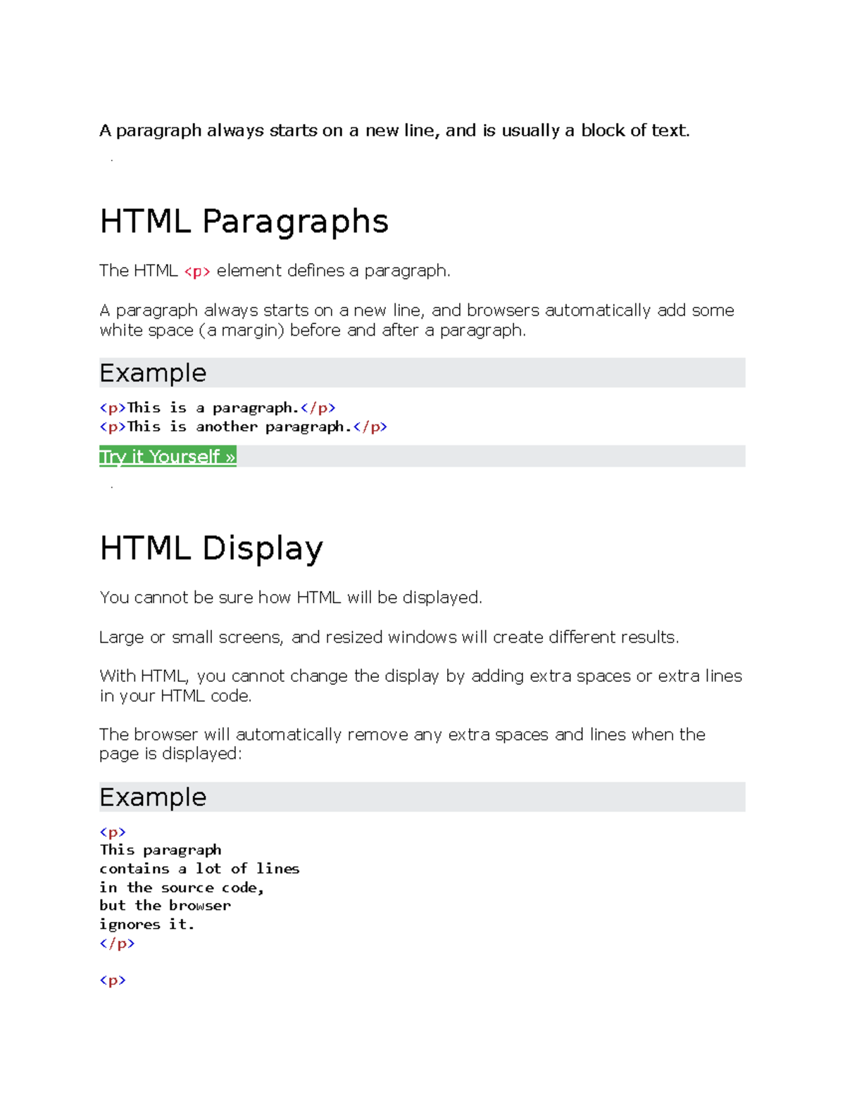 HTML SCript - Sir Aqeel NOTres - A paragraph always starts on a new ...