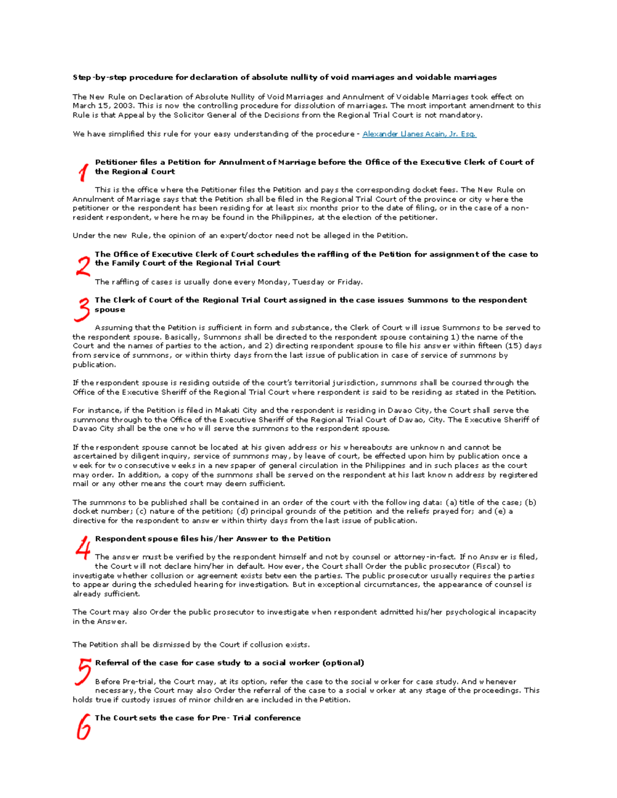 Step By Step Procedure For Declaration Of Absolute Nullity Of Void ...