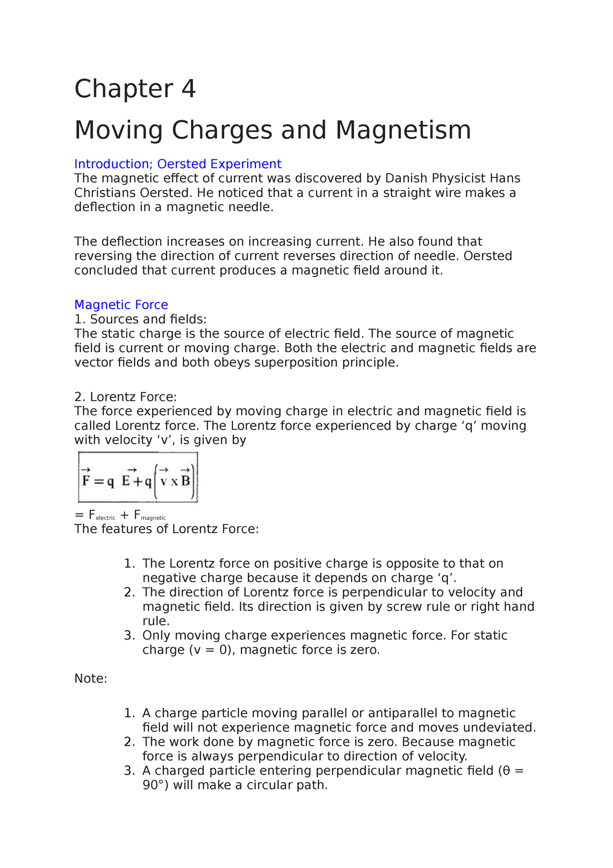 case study questions moving charges and magnetism