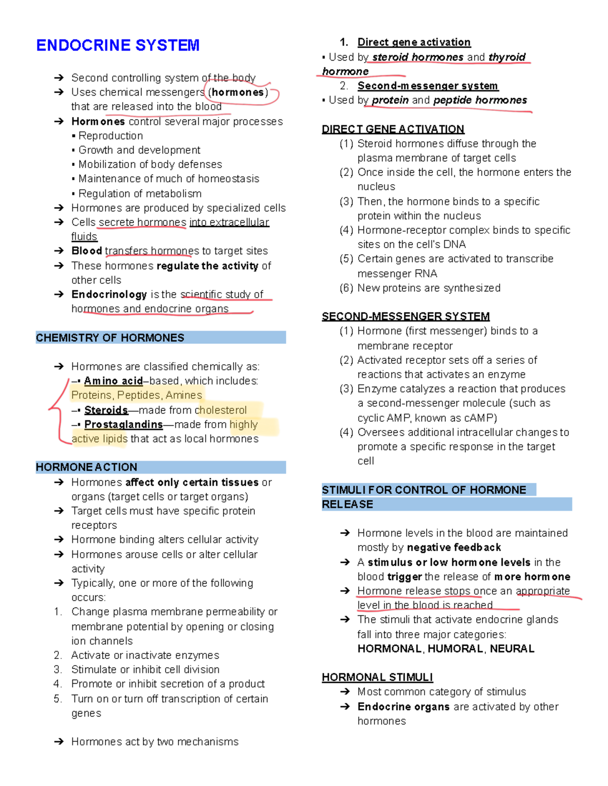 Endocrine Transes - ENDOCRINE SYSTEM Second controlling system of the ...