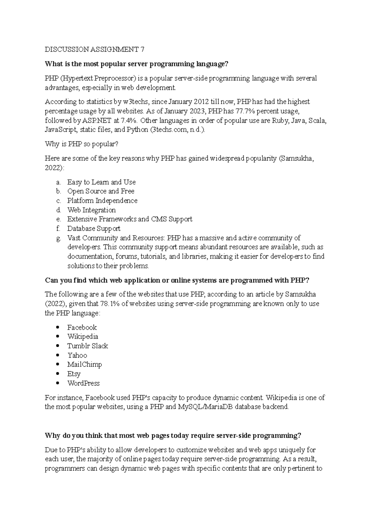 Discussion Forum Unit 7 - DISCUSSION ASSIGNMENT 7 What is the most ...