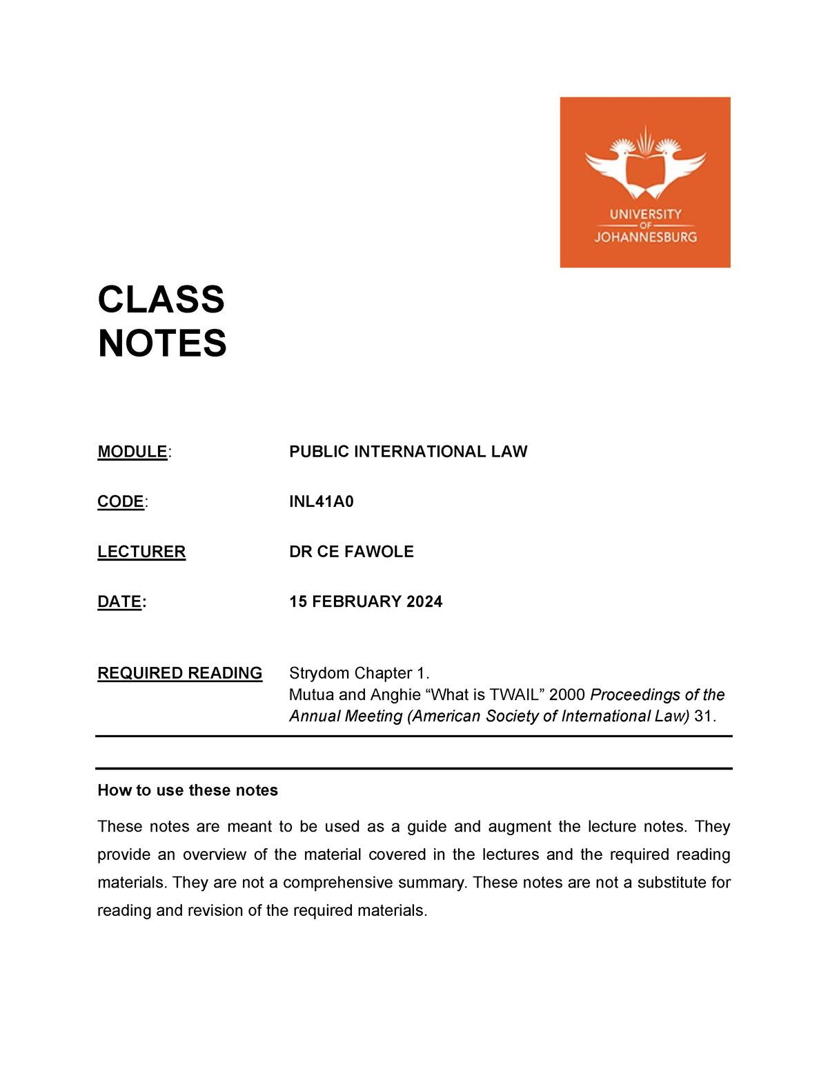 2024 INL41A0 Class Notes Introduction To International Law CLASS   Thumb 1200 1553 