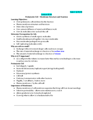 Bio Notes Unit 3 - Unit 3 10/27/ Lecture 25 Eukaryotic Cells Metabolism ...