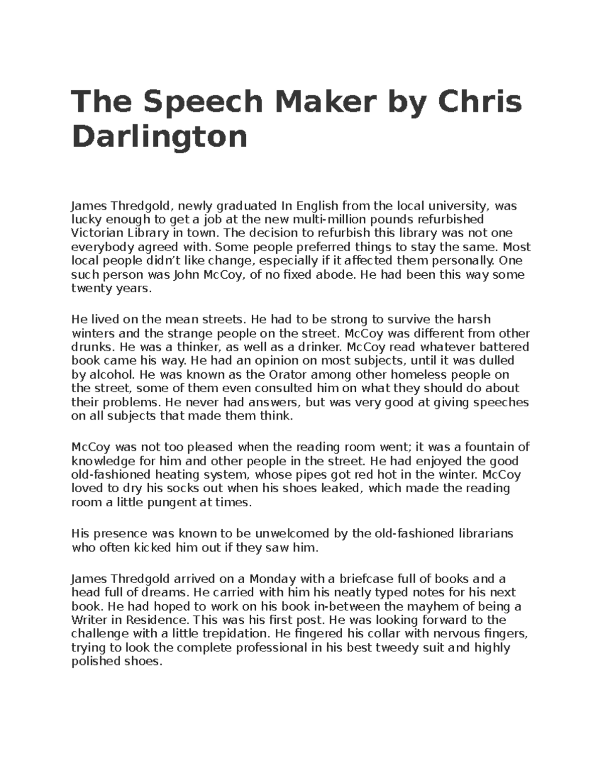 The Speech Maker by Chris Darlington - The Speech Maker by Chris ...