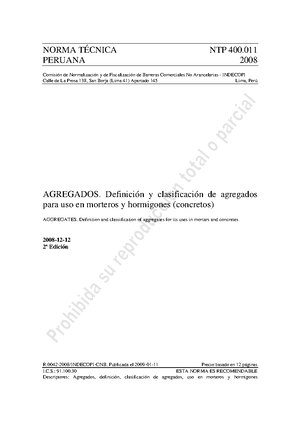 NTP 400.012-2013 (2018 ) Agregados. Análisis Granulometríco Del ...