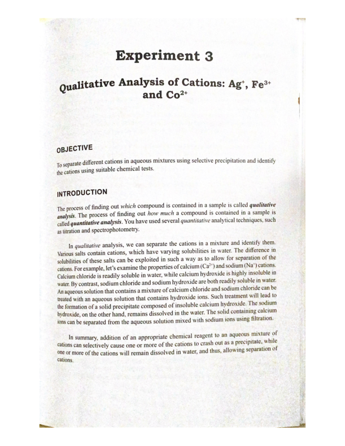 Experiment 3 - LAB MANUAL - Inorganic Chemistry - Studocu
