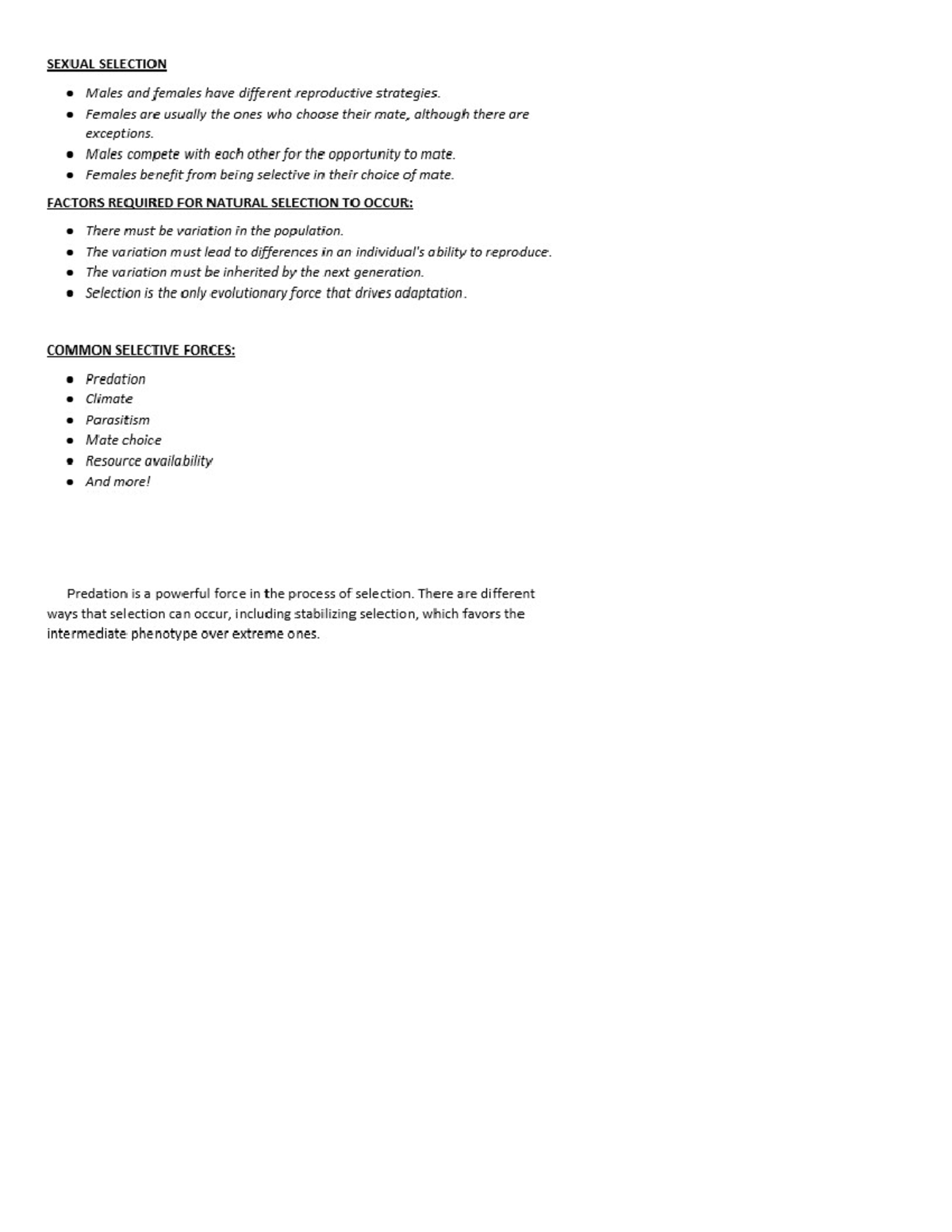 Introduction to Evolutionary Biology BIO 200 Lecture 8 - MY Notes Page ...