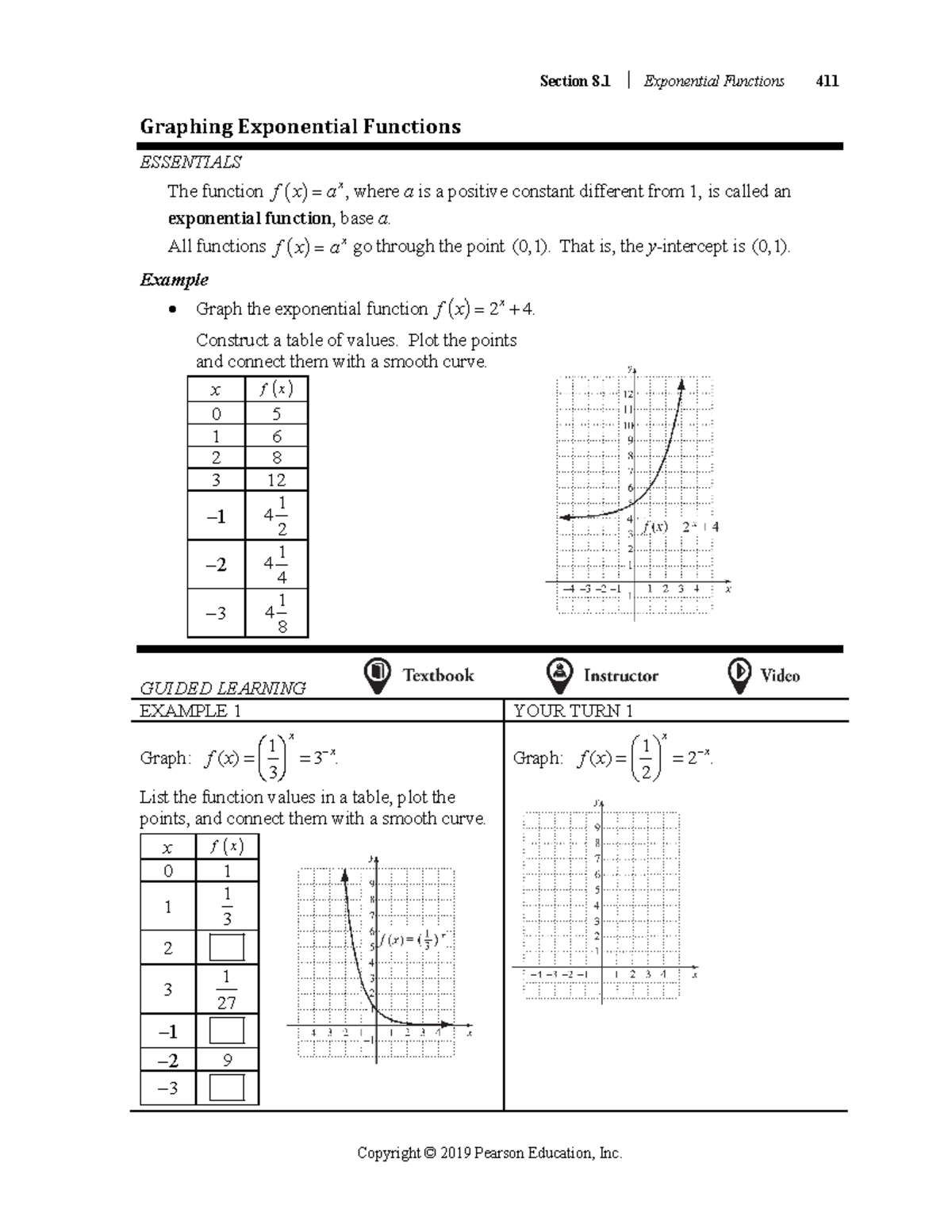 Section 8 - Practice materials. - Graphing Exponential Functions ...