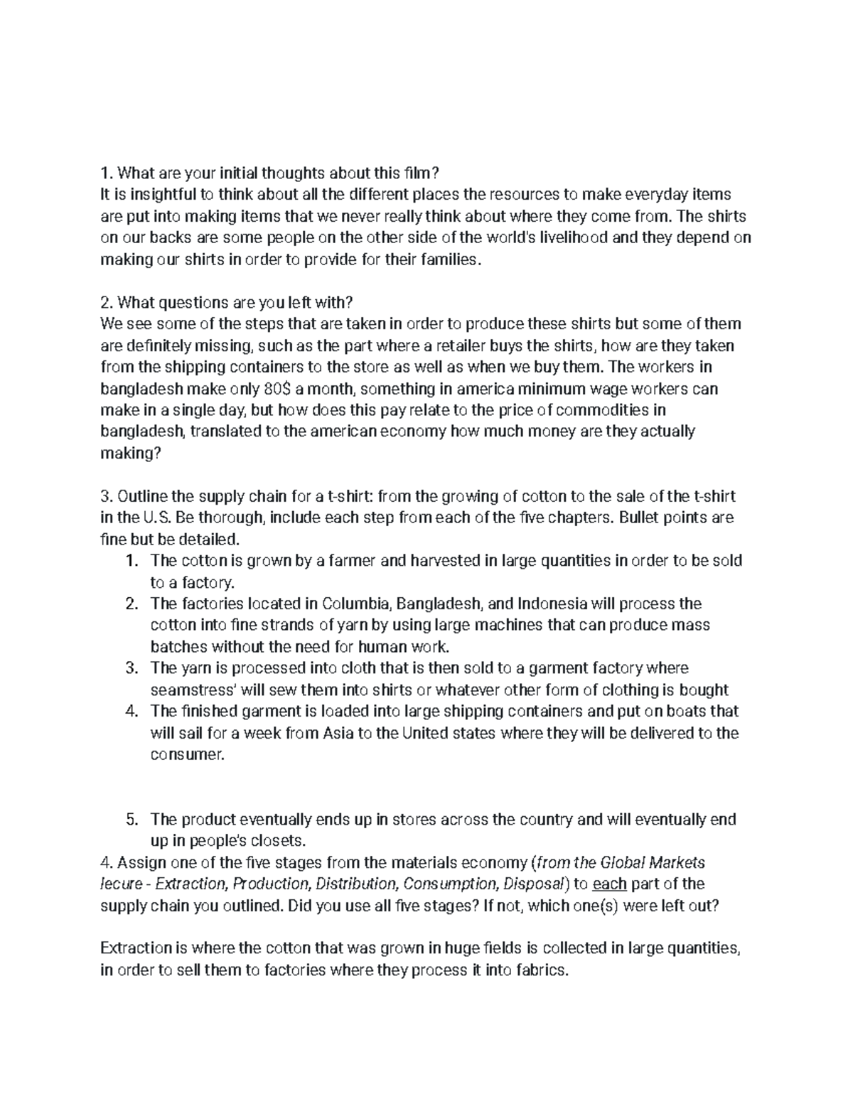 GLS 2000 activity 3 - 3rd Video lecture notes and questions - What are ...