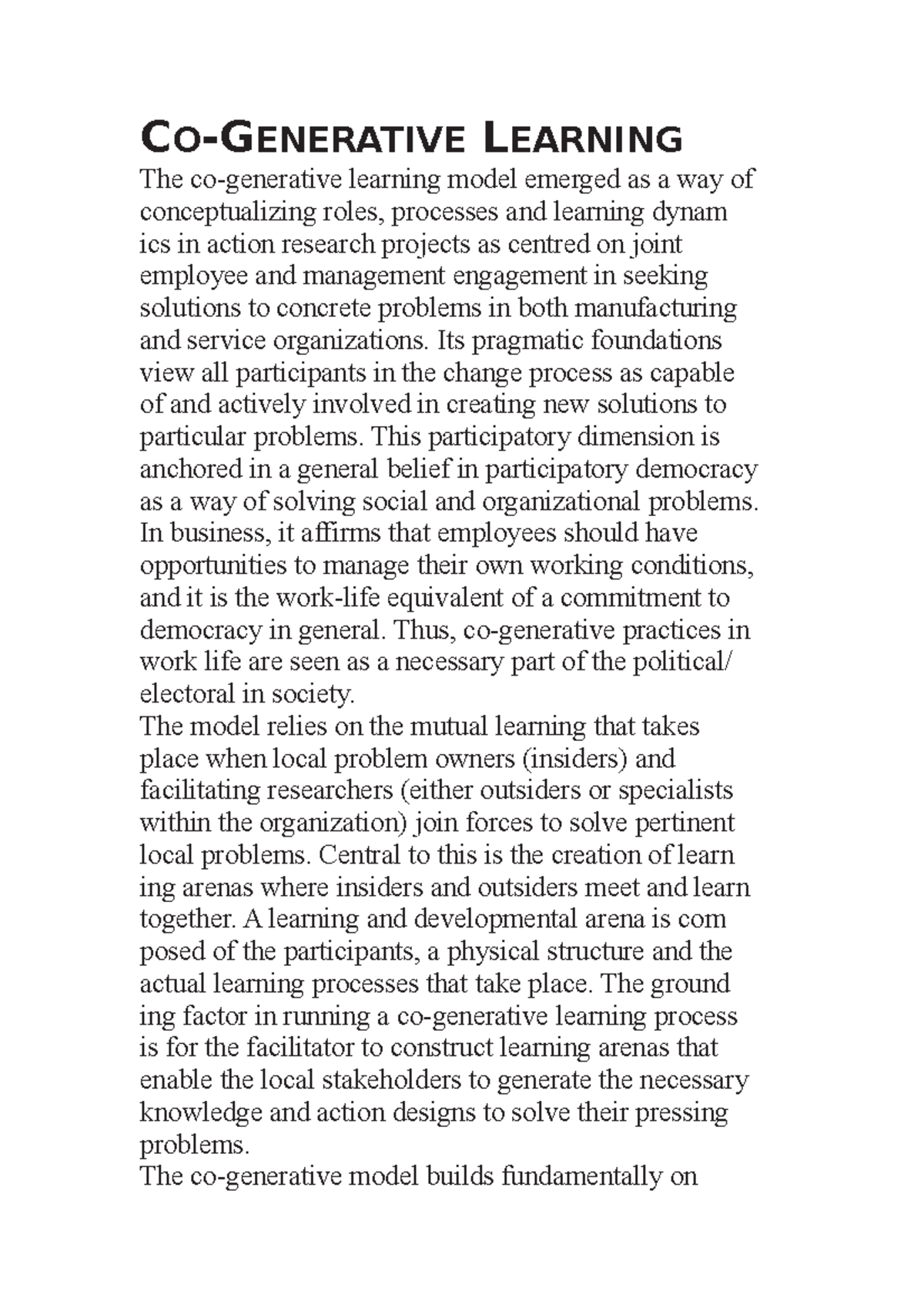 CO- Generative Learning - CO-GENERATIVE LEARNING The co-generative ...