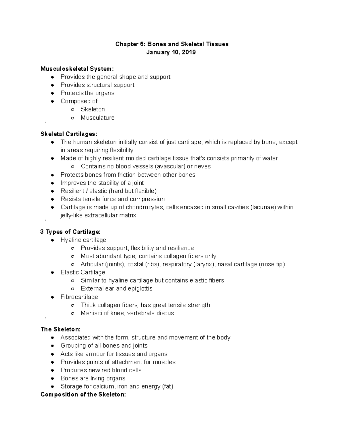 Chapter 6 Bones And Skeletal Tissues - Chapter 6: Bones And Skeletal ...