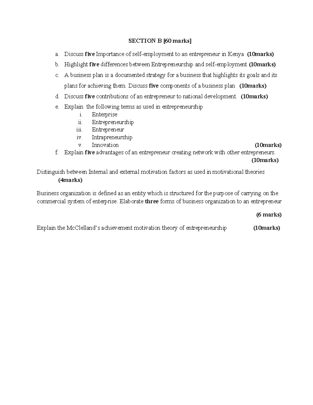 Candidates TOOL - revision materials - SECTION B [60 marks] a. Discuss ...