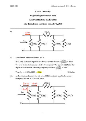 PS Module 1 - electrical power systems - ELEN1000 - Studocu