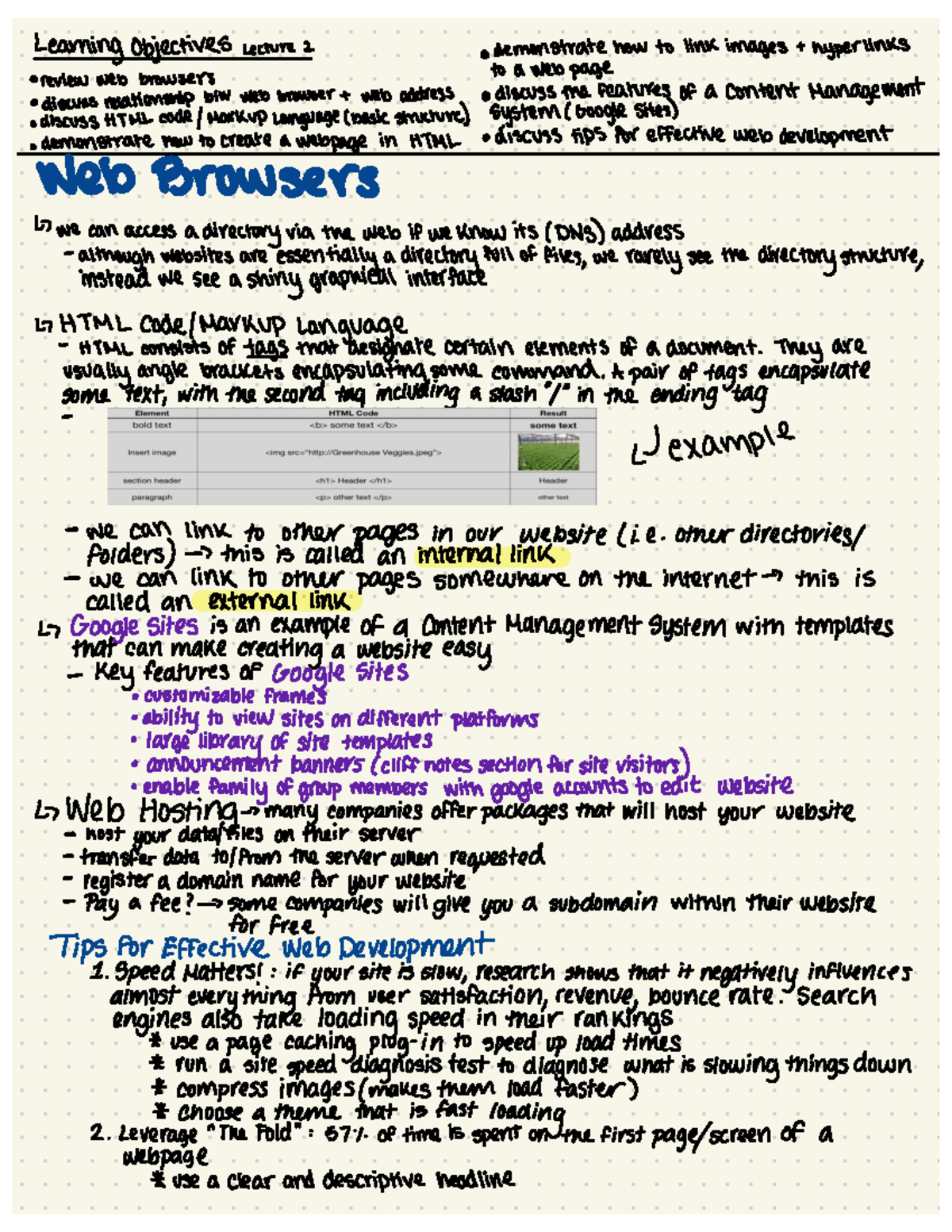 Week 2 - lecture slide notes - Learning Objectives Lecture 2 ...