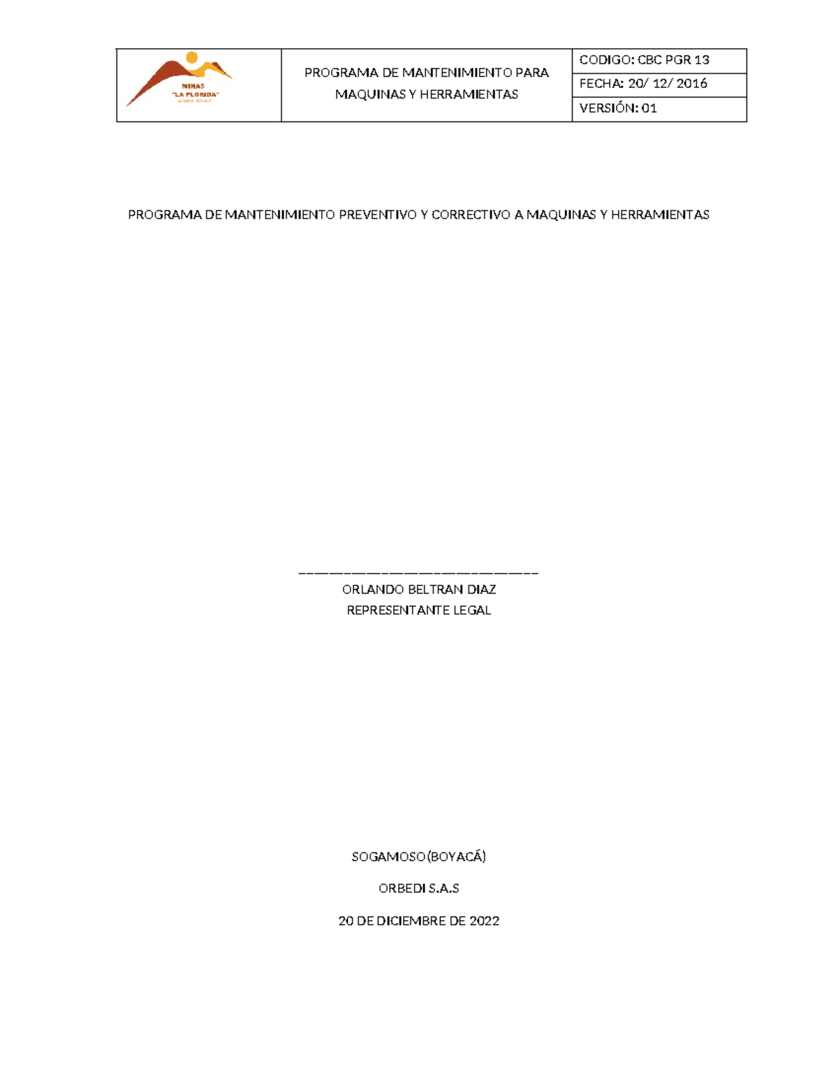 Programa De Mantenimiento De Maquinas Y Herramientas Programa De Mantenimiento Para Maquinas Y 4855