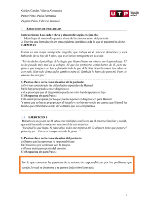 TA1- Tecnicas Psicoterapéuticas - UNIVERSIDAD TECNOLÓGICA DEL PERÚ ...