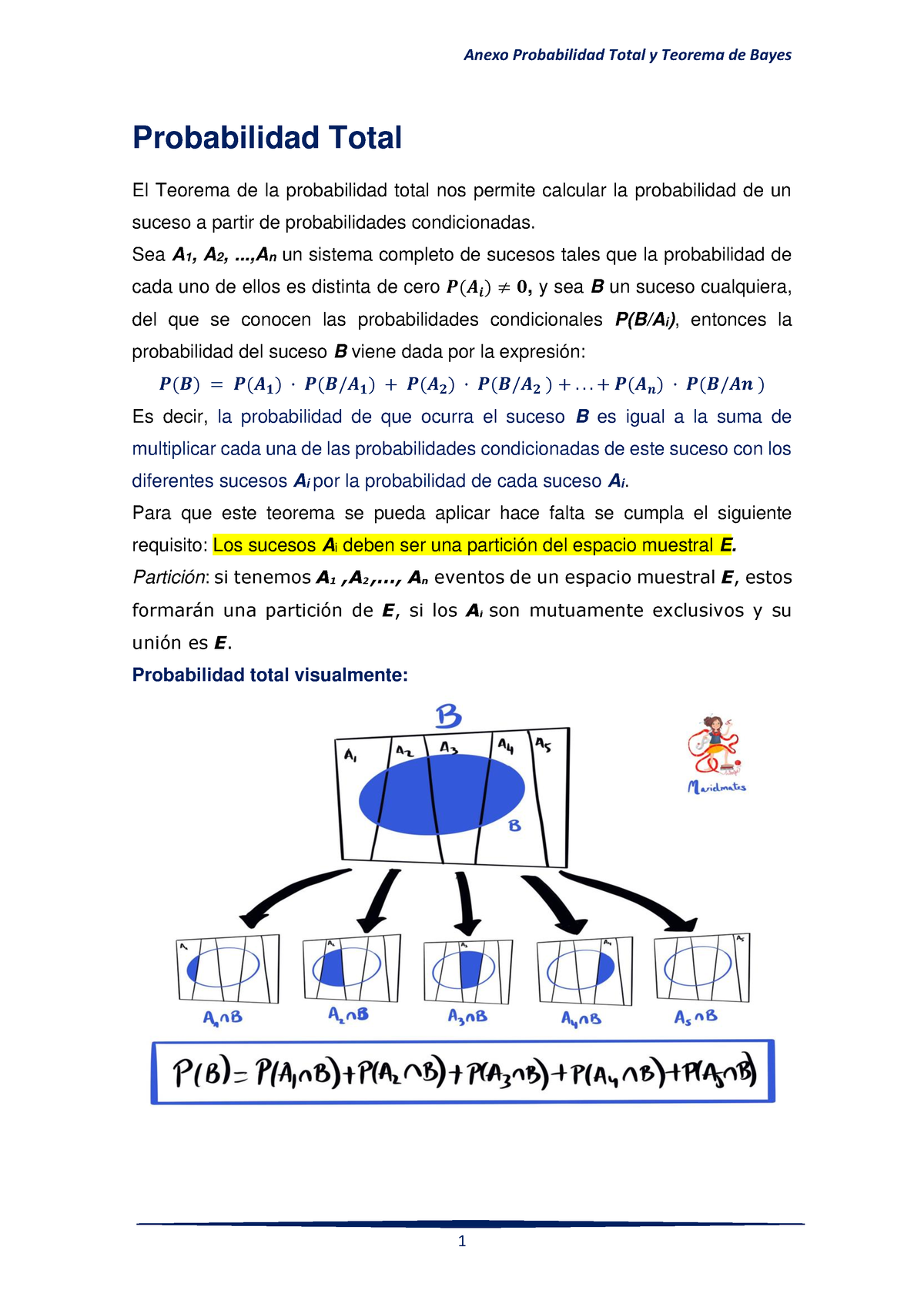 Probabilidad Total Y Bayes Probabilidad Total El Teorema De La Probabilidad Total Nos Permite