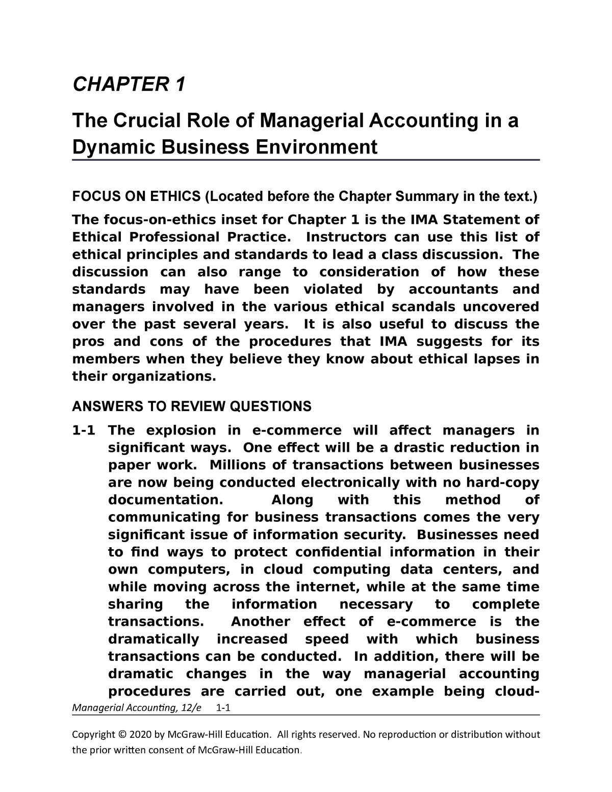 Chapter 1 Solutions - Respuestas Capitulo 1 - CHAPTER 1 The Crucial ...