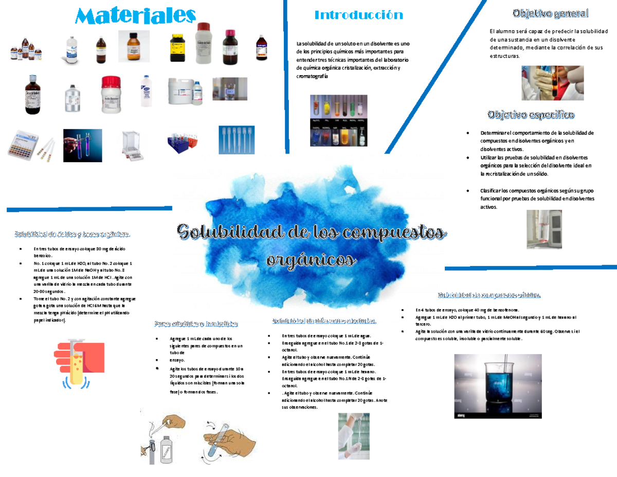 Solubilidad Trabajo Previo A Laboratorio En Tubos De Ensayo Coloque Mg De Benzofenona